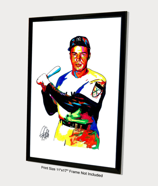 Joe DiMaggio New York Yankees Baseball Sports Poster Print Wall Art 11x17