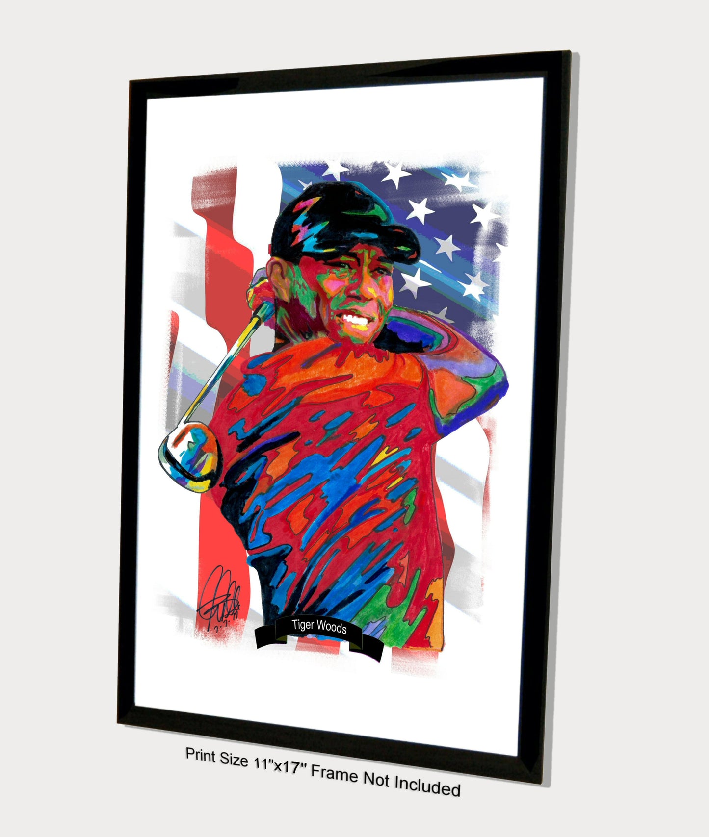 Tiger Woods Golf Poster Print Wall Art 11x17