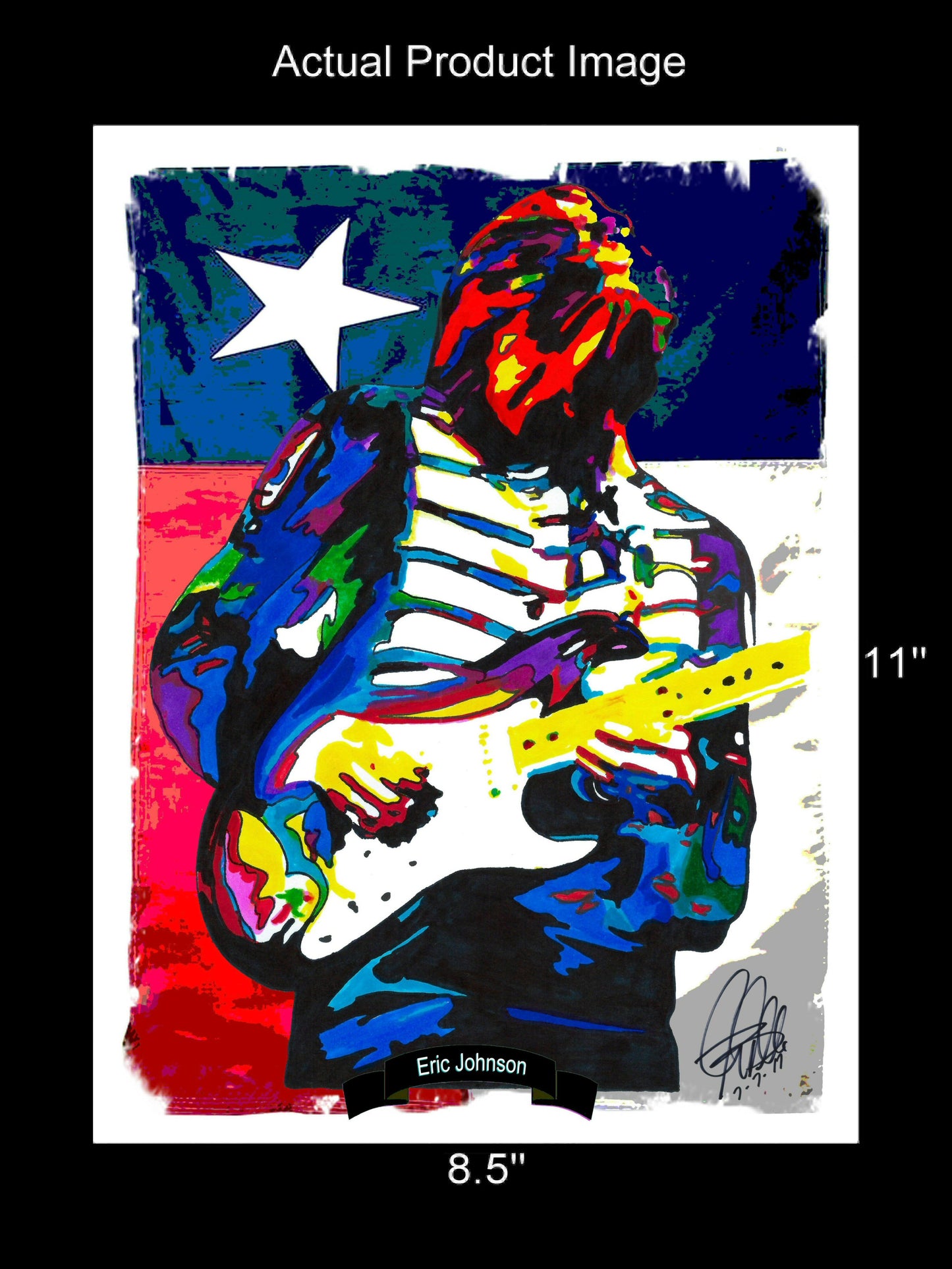 Eric Johnson Singer Guitar Blues Hard Rock Music Poster Print Wall Art 8.5x11