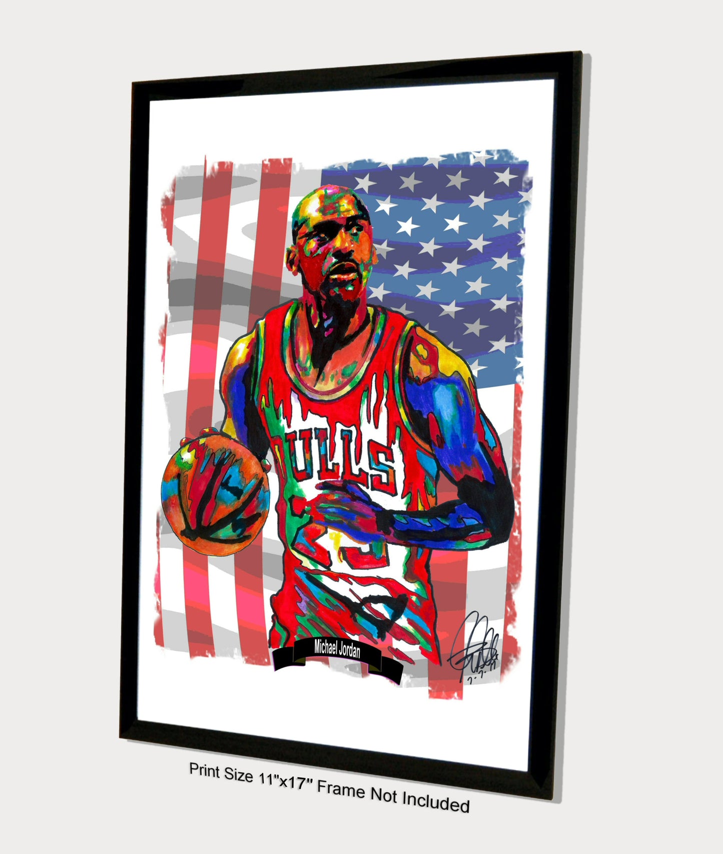 Michael Jordan Chicago Bulls Basketball Poster Print Wall Art 11x17