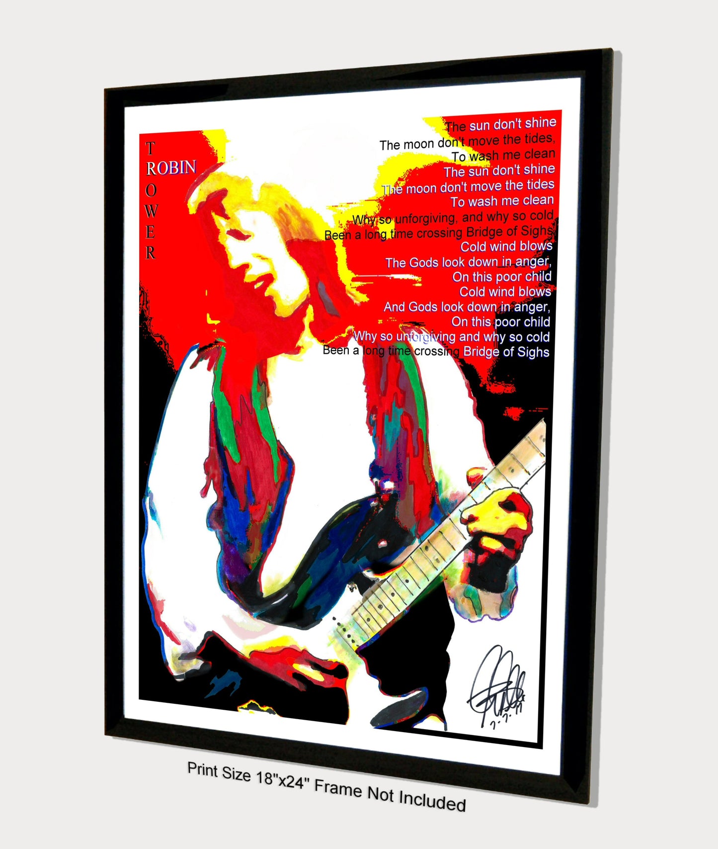 Robin Trower Bridge of Sighs Guitar Hard Rock Music Poster Print Wall Art 18x24