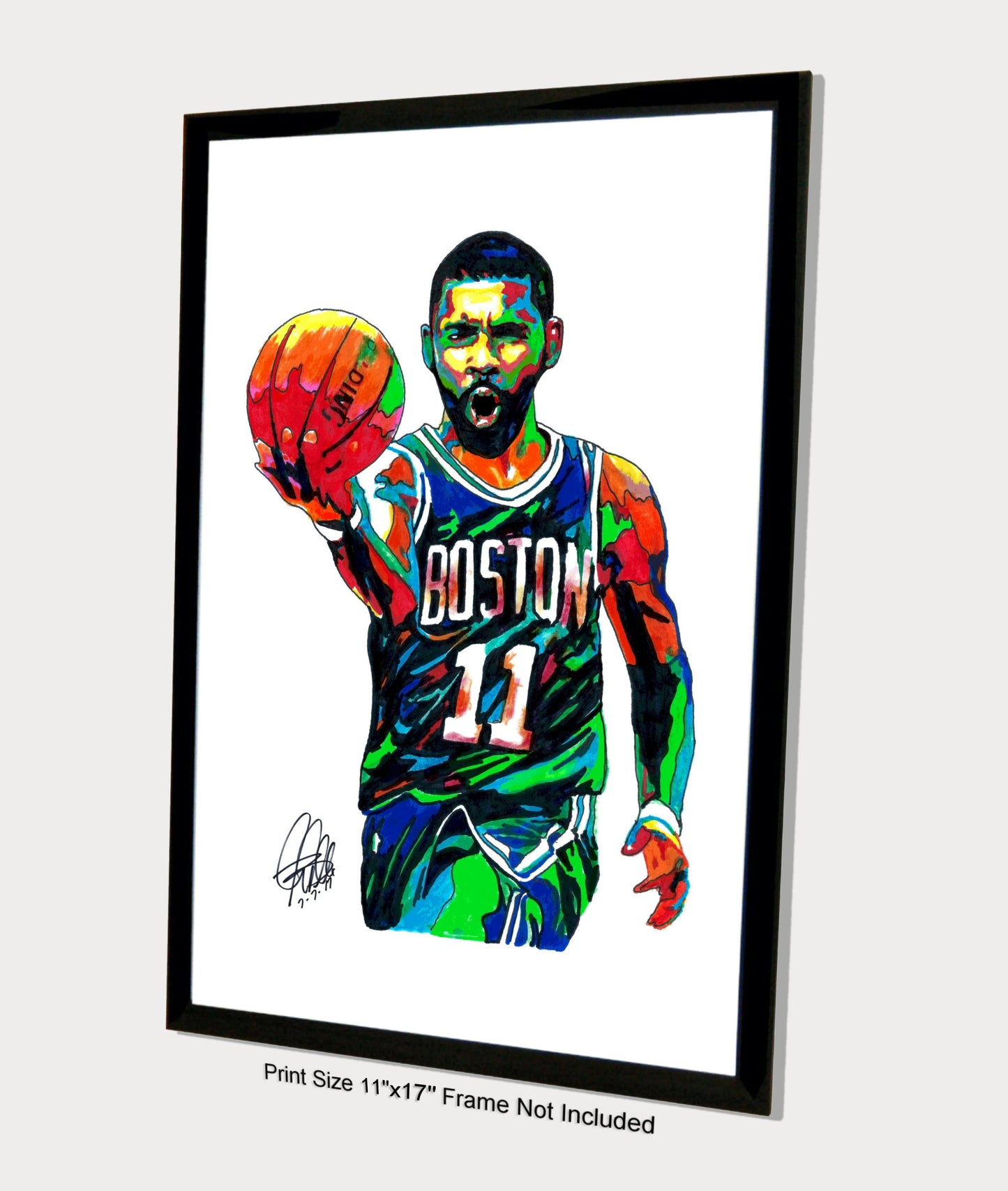 Kyrie Irving Boston Celtics Basketball Sports Poster Print Wall Art 11x17