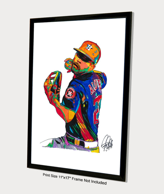 Jose Altuve Houston Astros 2nd Base Baseball Sports Poster Print Wall Art 11x17