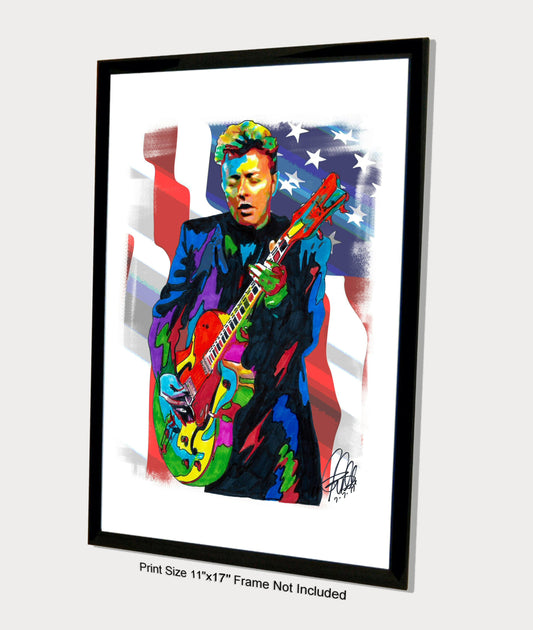 Brian Setzer Stray Cats Singer Guitar Rock Music Poster Print Wall Art 11x17