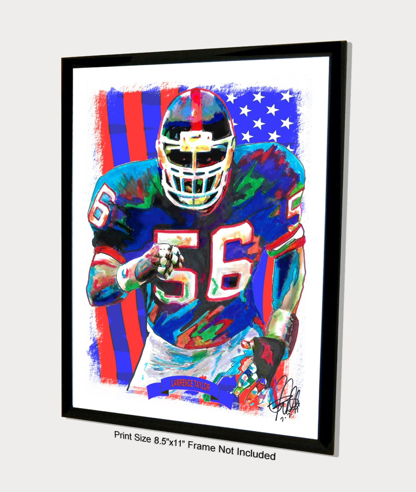 Lawrence Taylor New York Giants Football Sports Poster Print Wall Art 8.5x11