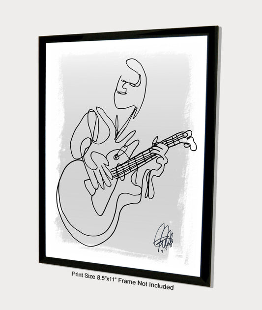 Jazz Guitar Player Music Poster Print Wall Art 8.5x11