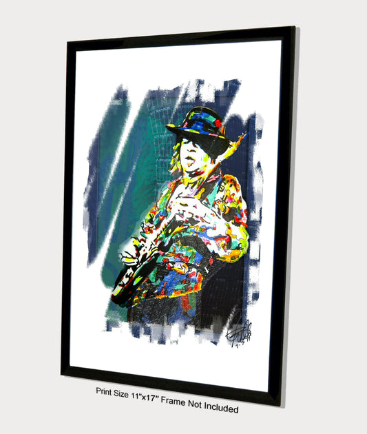 Stevie Ray Vaughan SRV Blues Rock Guitar Music Poster Print Wall Art 11x17