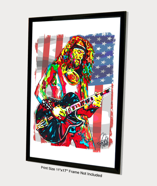 Ted Nugent Guitar Hard Rock Music Poster Print Wall Art 11x17