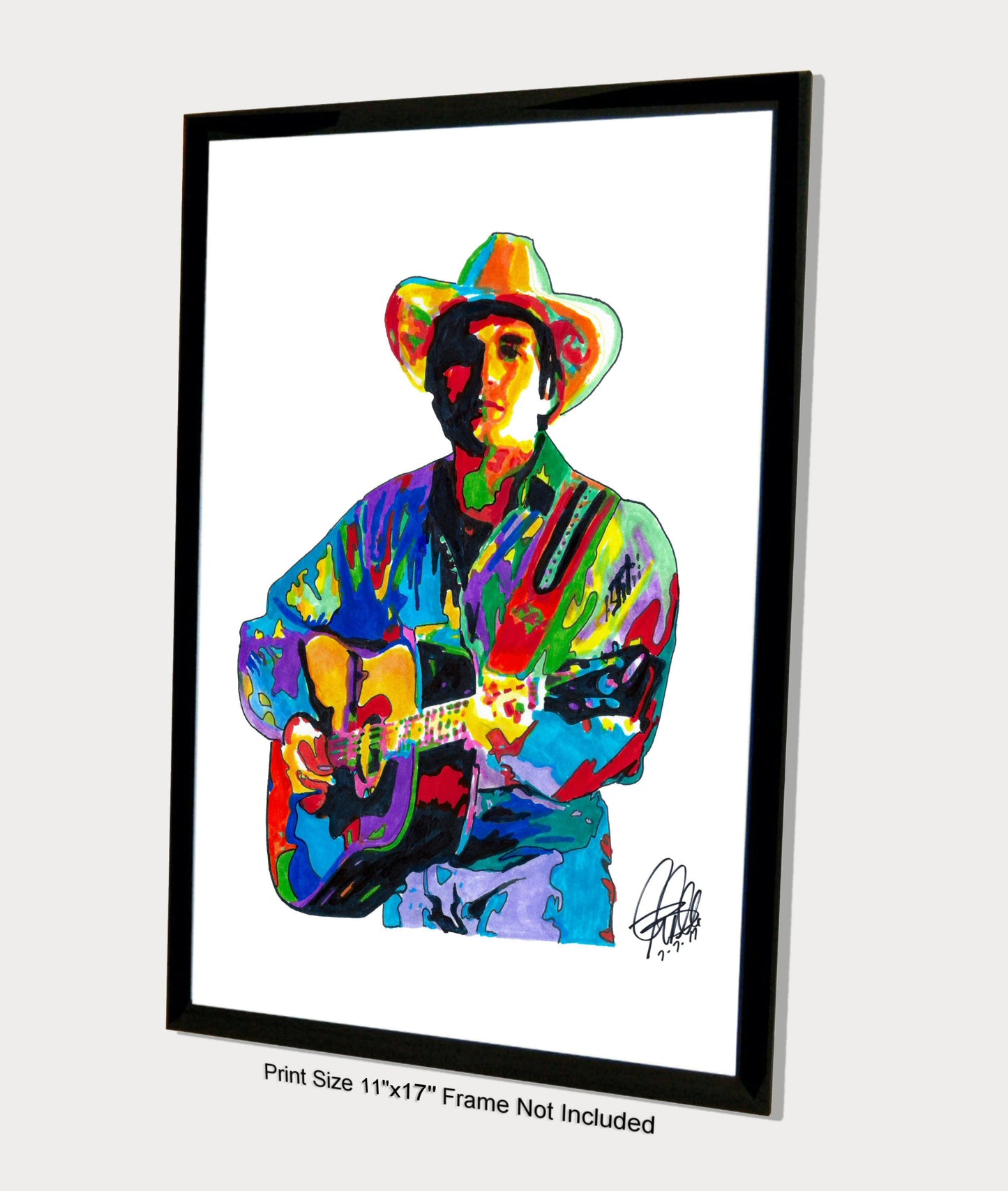 George Strait Singer Guitar Country Music Poster Print Wall Art 11x17