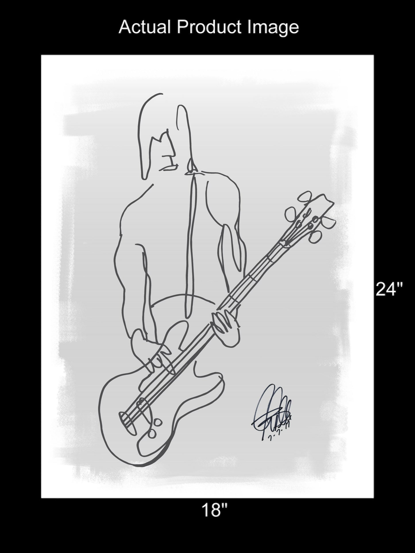 Punk Rock Bass Player Music Poster Print Wall Art 18x24