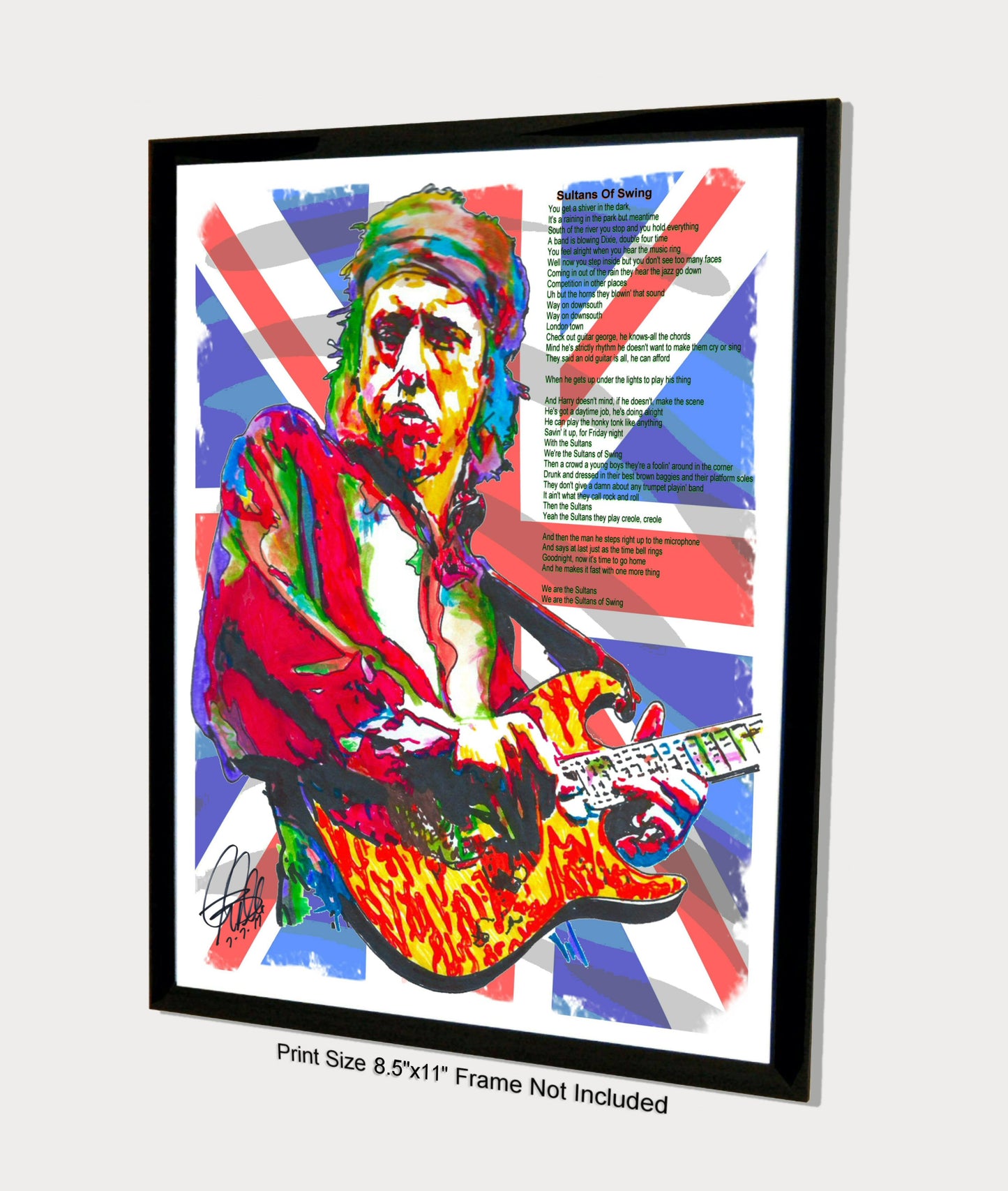 Mark Knopfler Dire Straits Guitar Sultans of Swing Music Poster Print 8.5x11