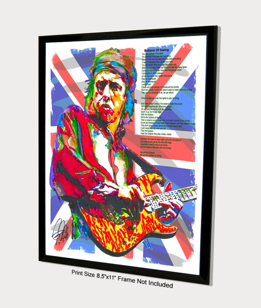 Mark Knopfler Dire Straits Guitar Sultans of Swing Music Poster Print 8.5x11