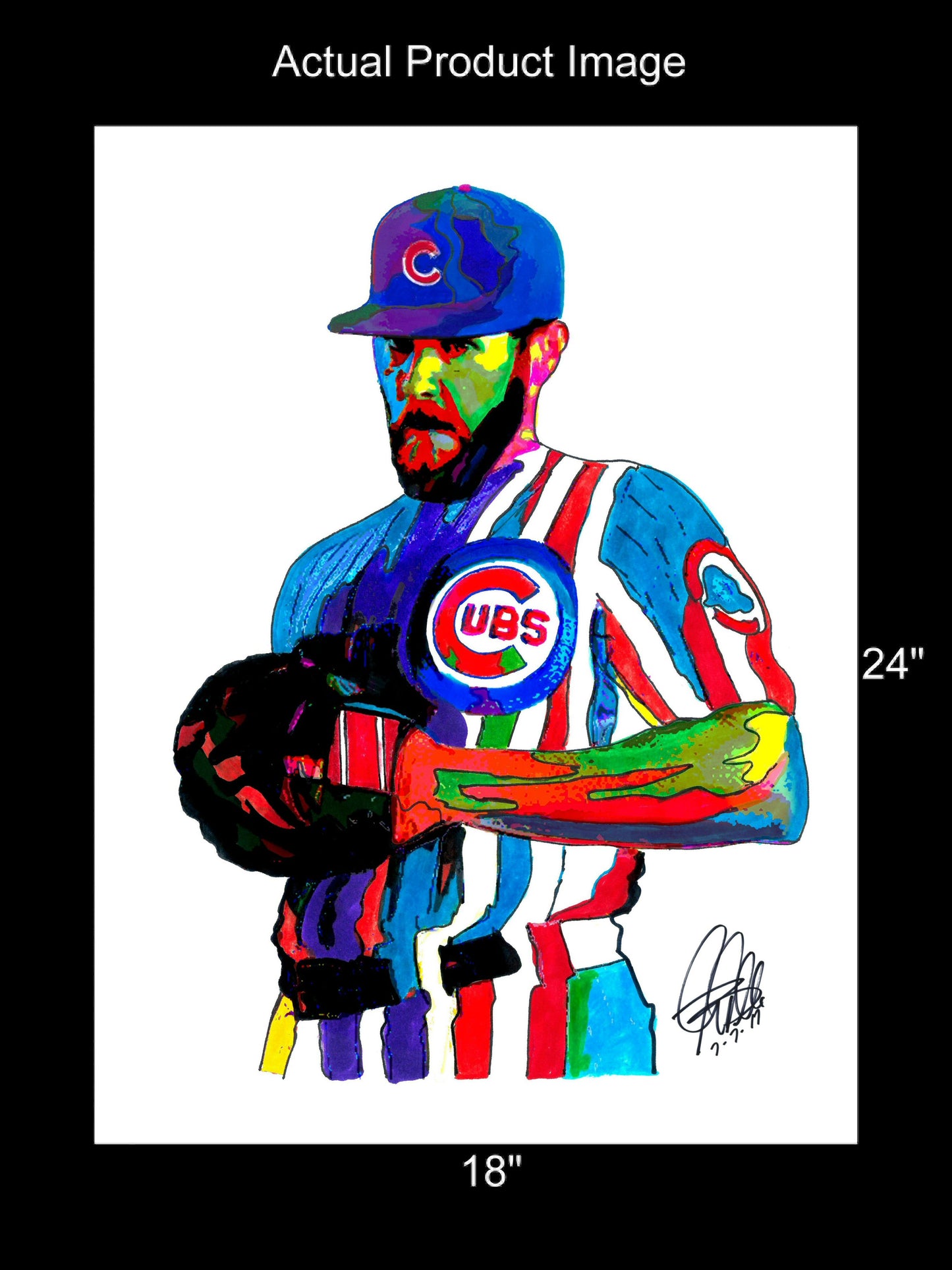 Jake Arrieta Chicago Cubs Pitcher Baseball Sports Poster Print Wall Art 18x24