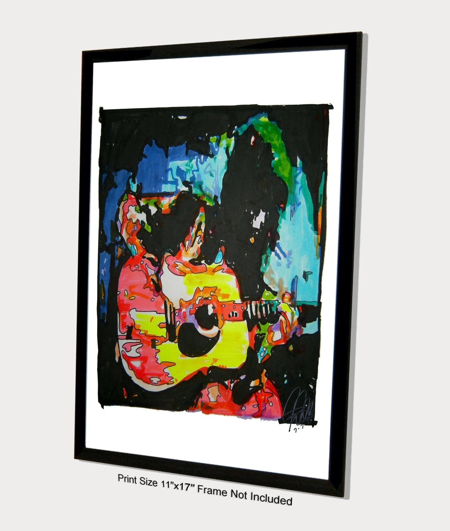 Jimmy Page Led Zeppelin Acoustic Guitar Music Poster Print Wall Art 11x17