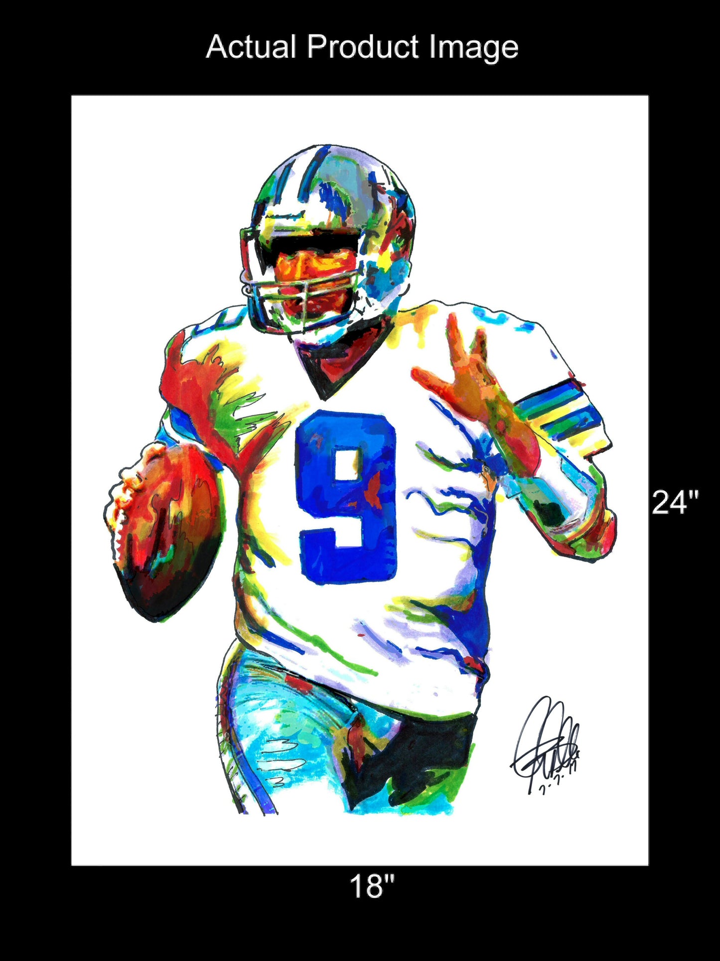 Tony Romo Dallas Cowboys Football Poster Print Wall Art 18x24