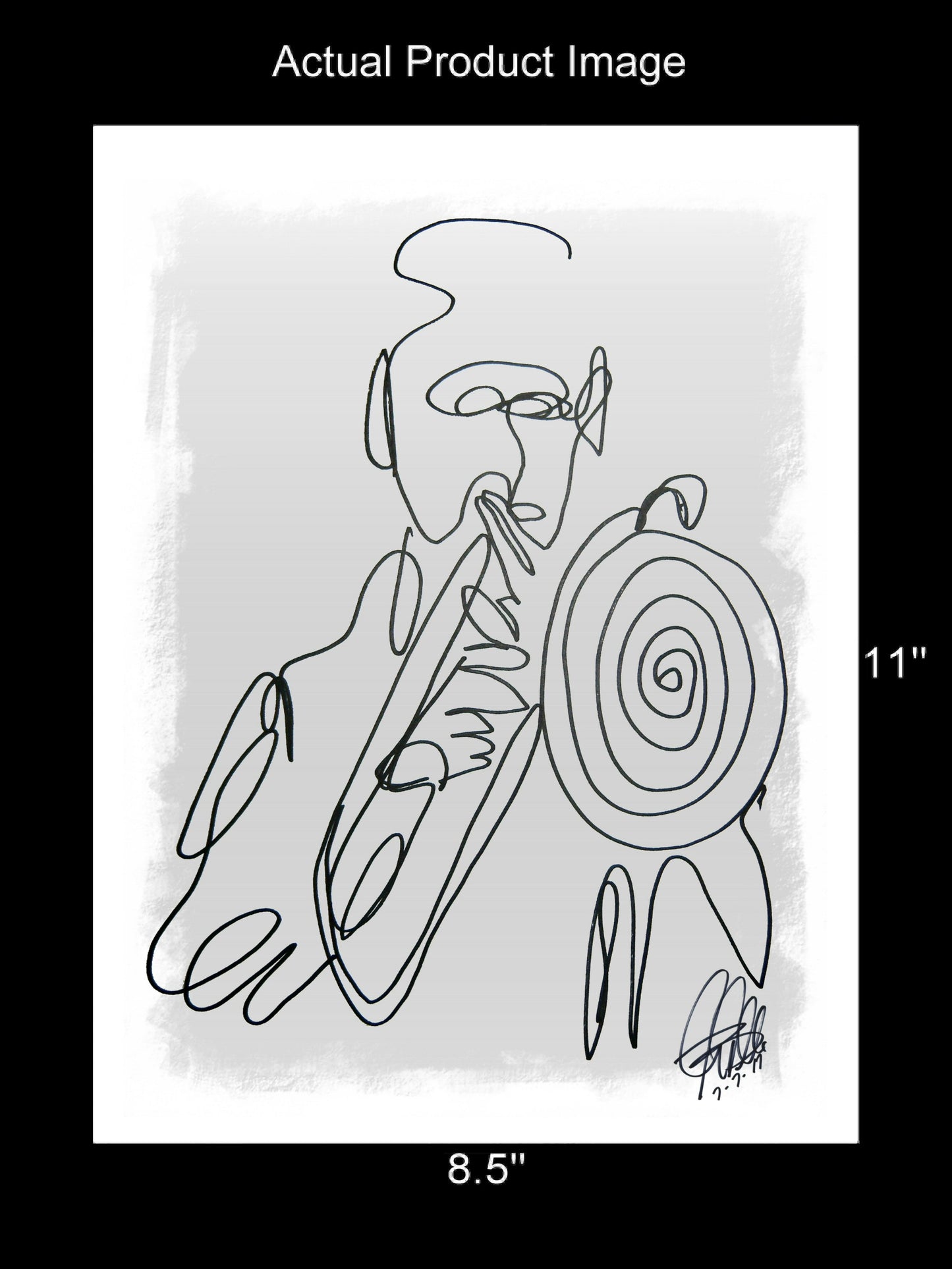 Trombone Player Music Poster Print Wall Art 8.5x11