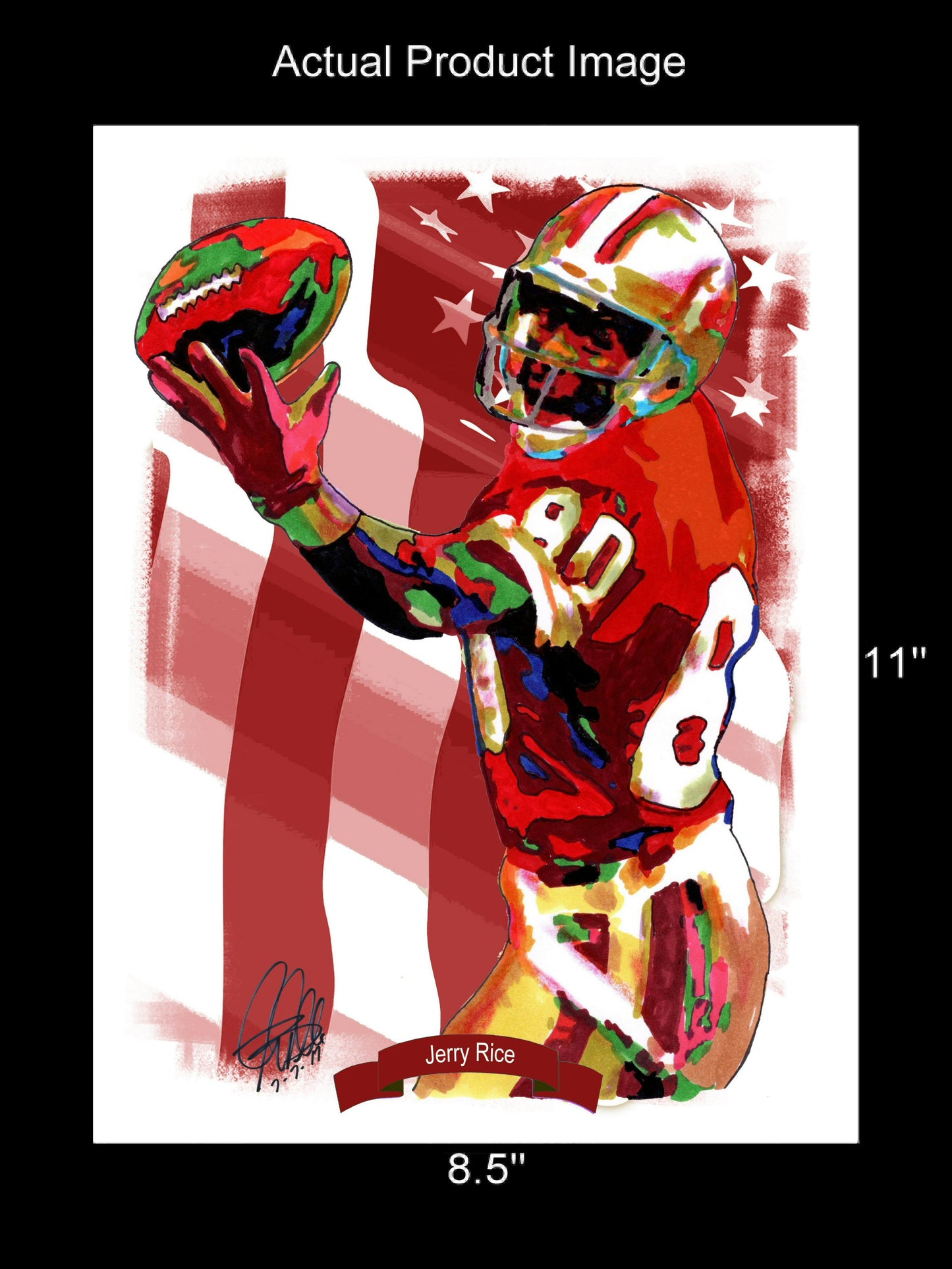 Jerry Rice San Francisco 49ers Football Poster Print Wall Art 8.5x11