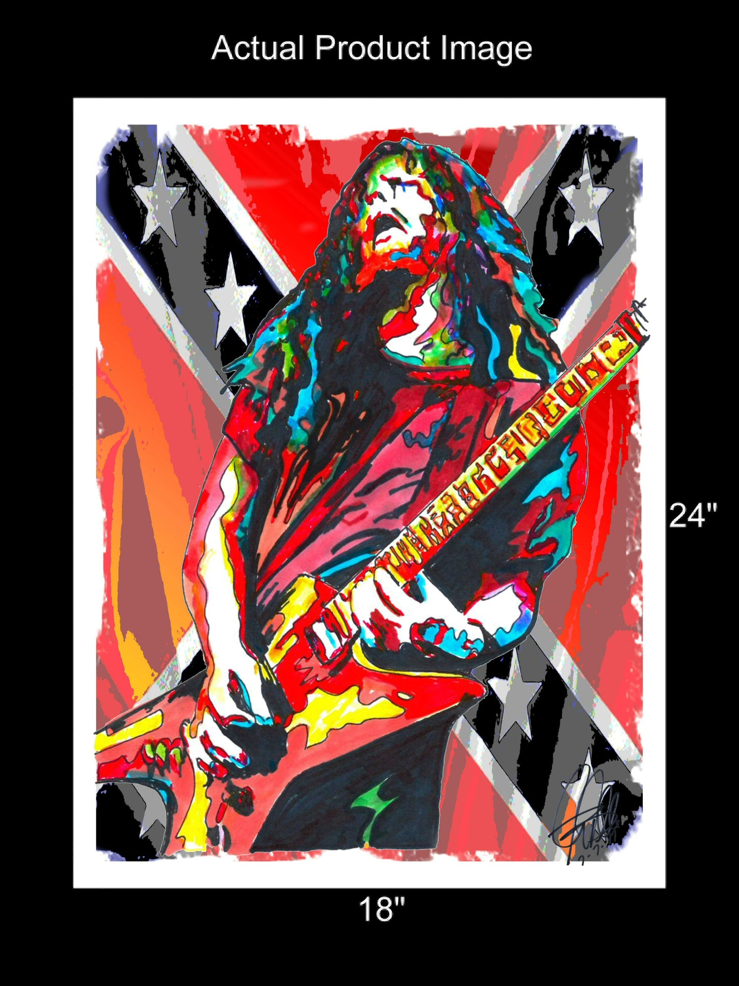 Dimebag Darrell Pantera Guitar Heavy Metal Music Poster Print Wall Art 18x24