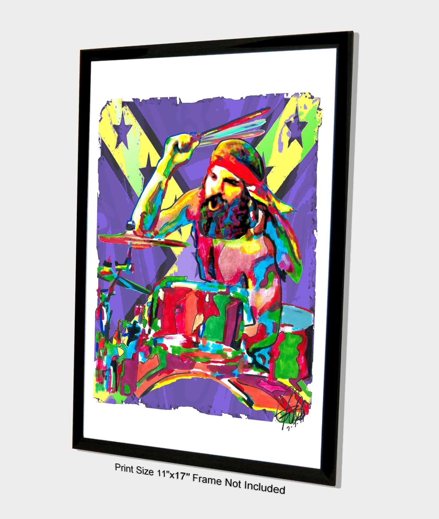 Artimus Pyle Lynyrd Skynyrd Drums Music Poster Print Wall Art 11x17