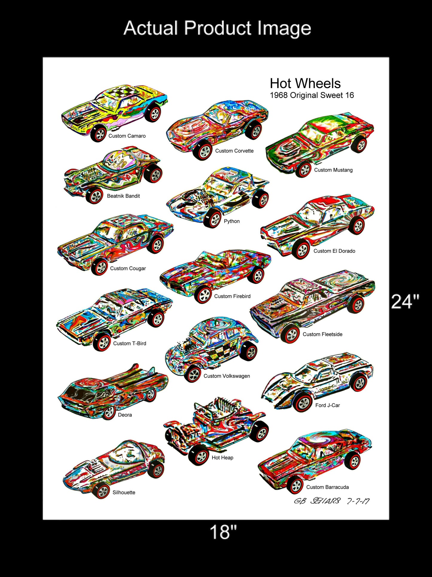 Hot Wheels Sweet 16 Redline Car Racing Poster Print Wall Art 18x24