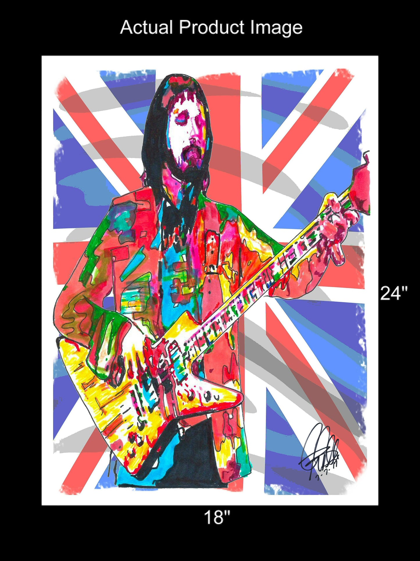 John Entwistle The Who Bass Guitar Hard Rock Music Poster Print Wall Art 18x24