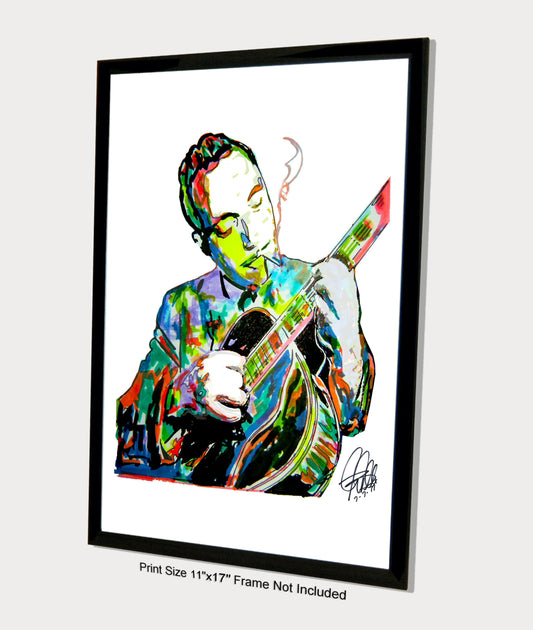 Django Reinhardt Guitar Jazz Bebop Music Print Poster Wall Art 11x17