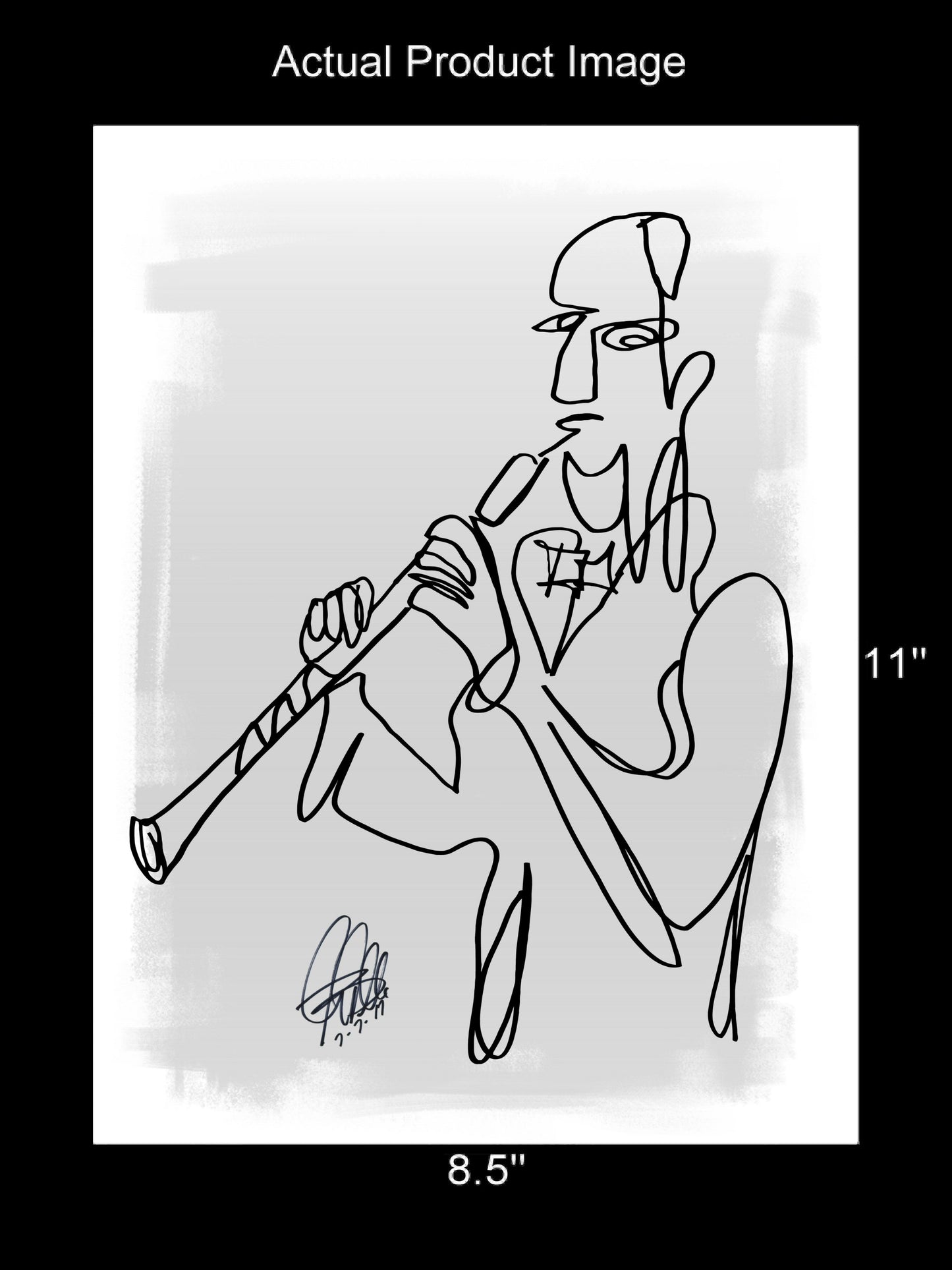 Clarinet Player Concert Music Poster Print Wall Art 8.5x11