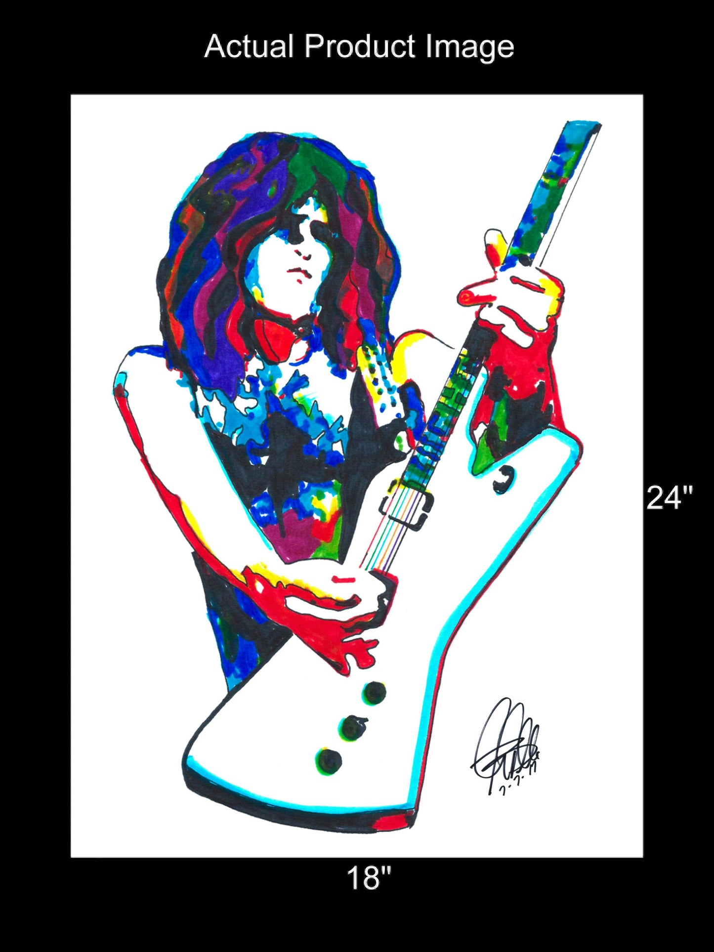 Paul Stanley Kiss Guitar Rock Music Poster Print Wall Art 18x24