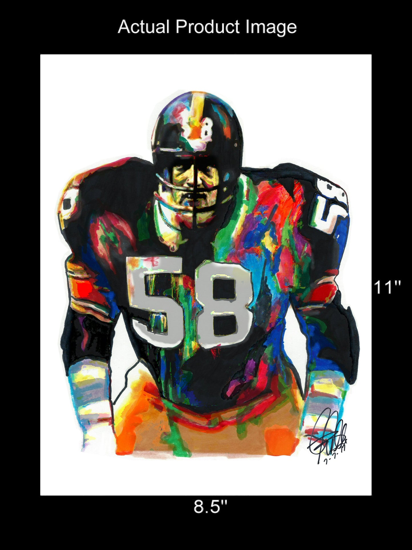 Jack Lambert Pittsburgh Steelers Football Sports Poster Print Wall Art 8.5x11