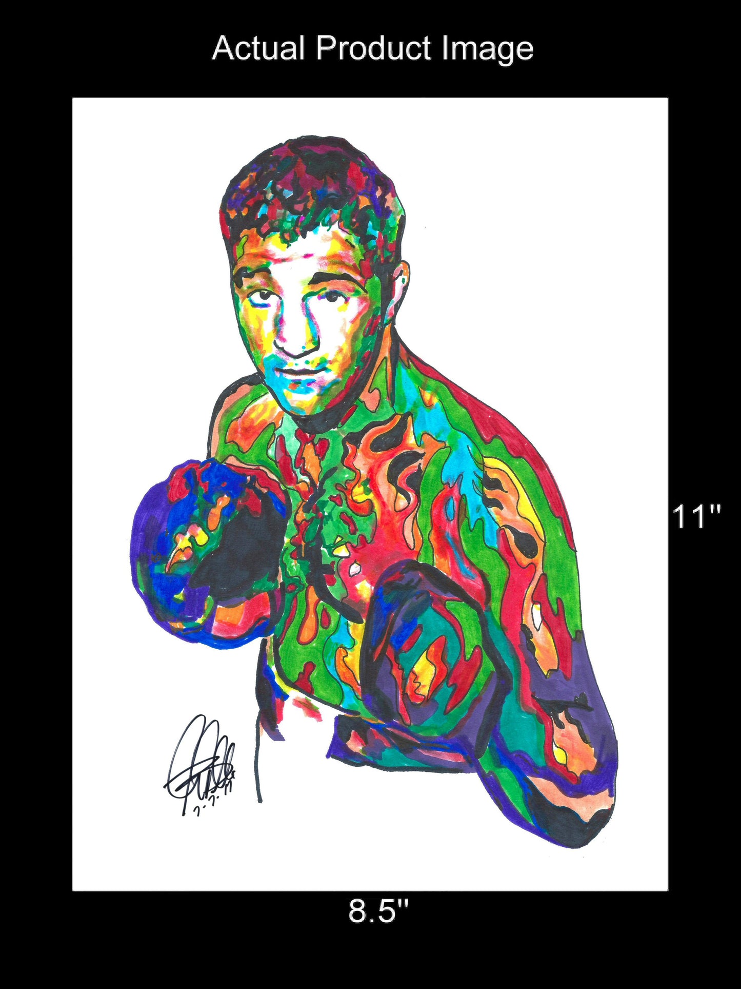 Rocky Marciano Sports Boxing Poster Print Wall Art 8.5x11