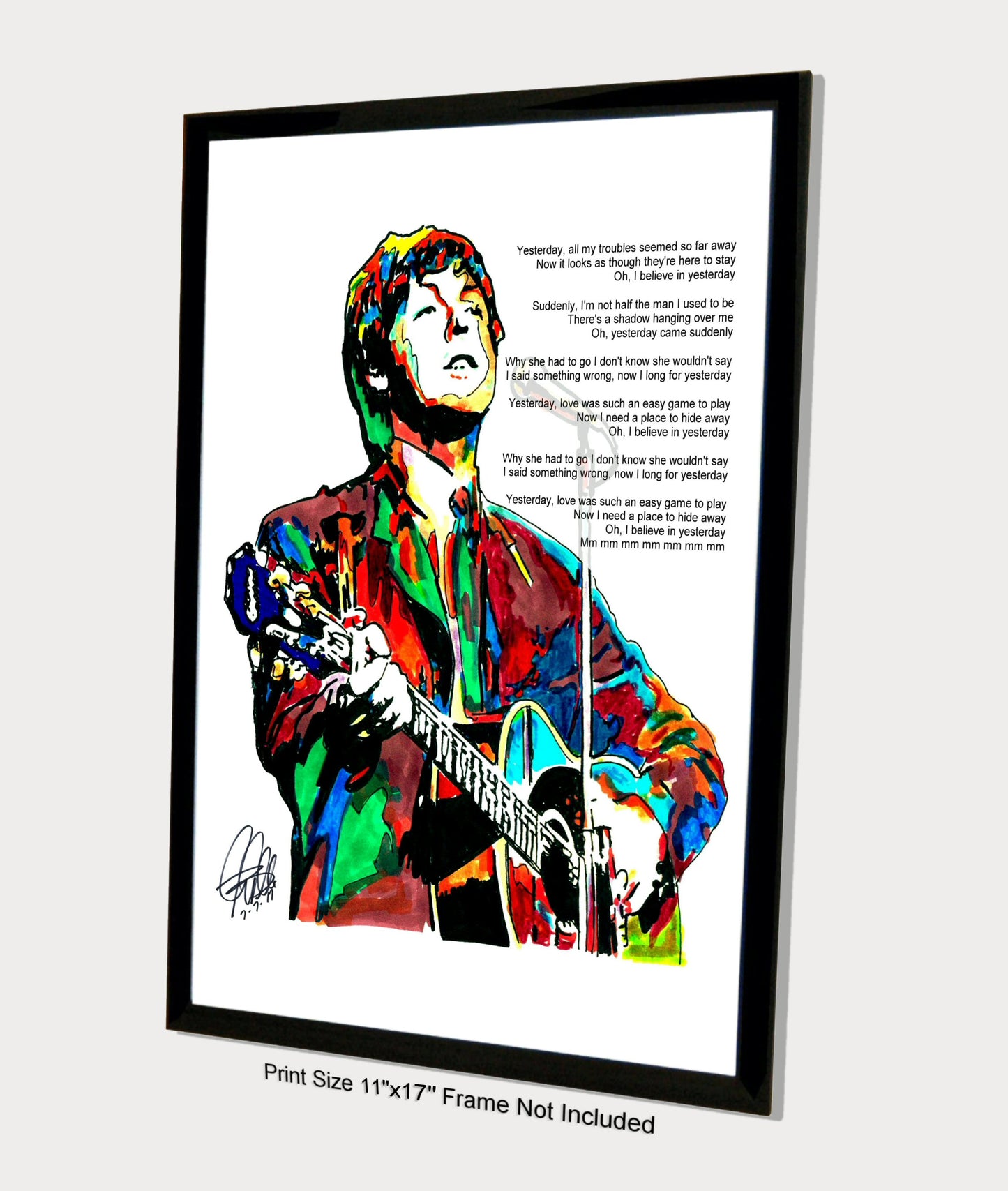 Paul McCartney The Beatles Yesterday Rock Music Poster Print Wall Art 11x17