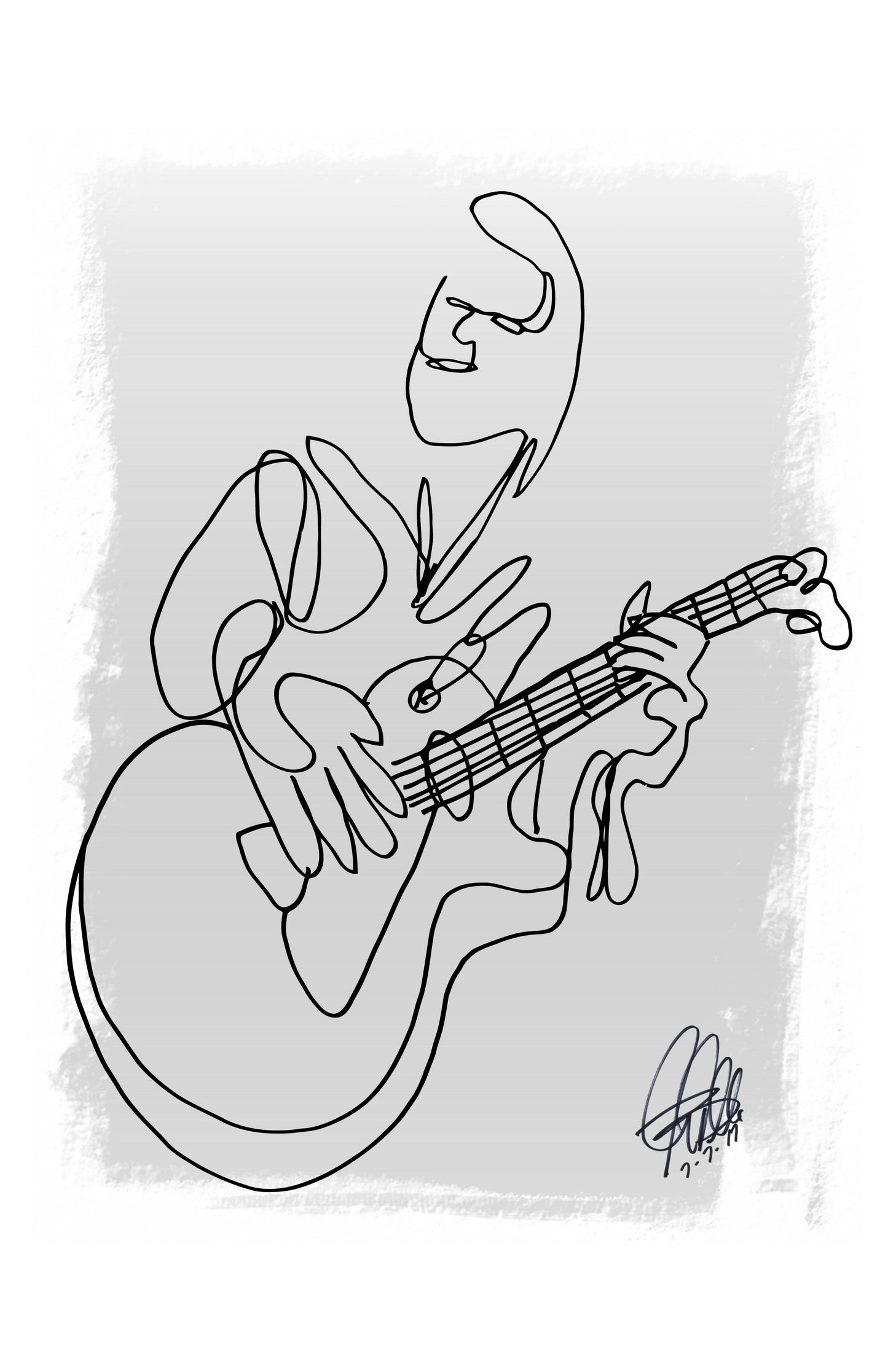 Jazz Guitar Player Music Poster Print Wall Art 11x17