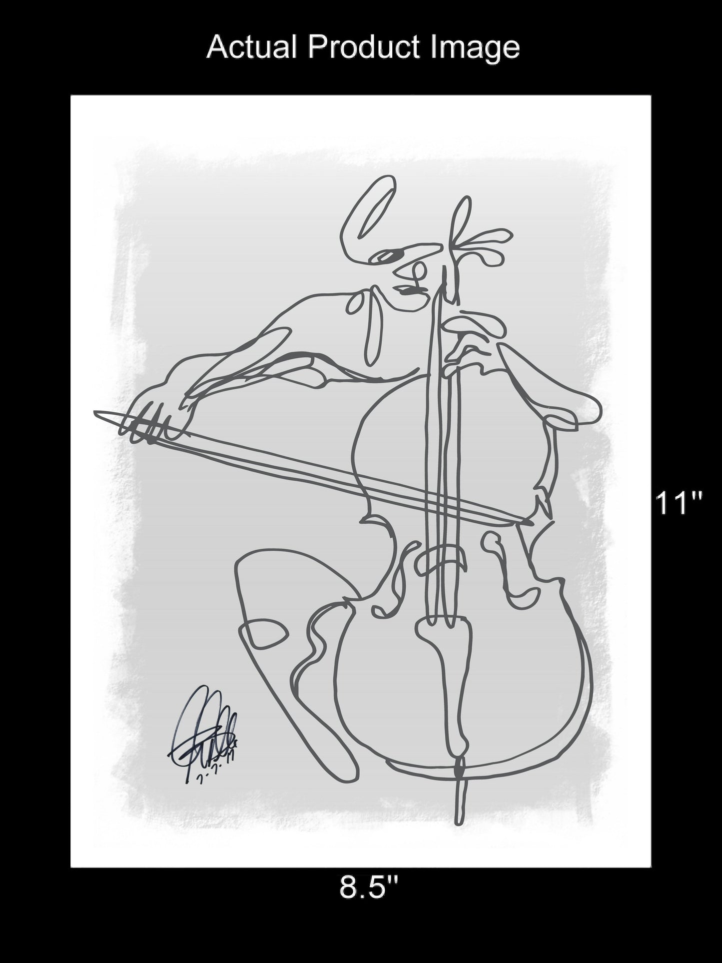 Cello Player Classical Music Poster Print Wall Art 8.5x11