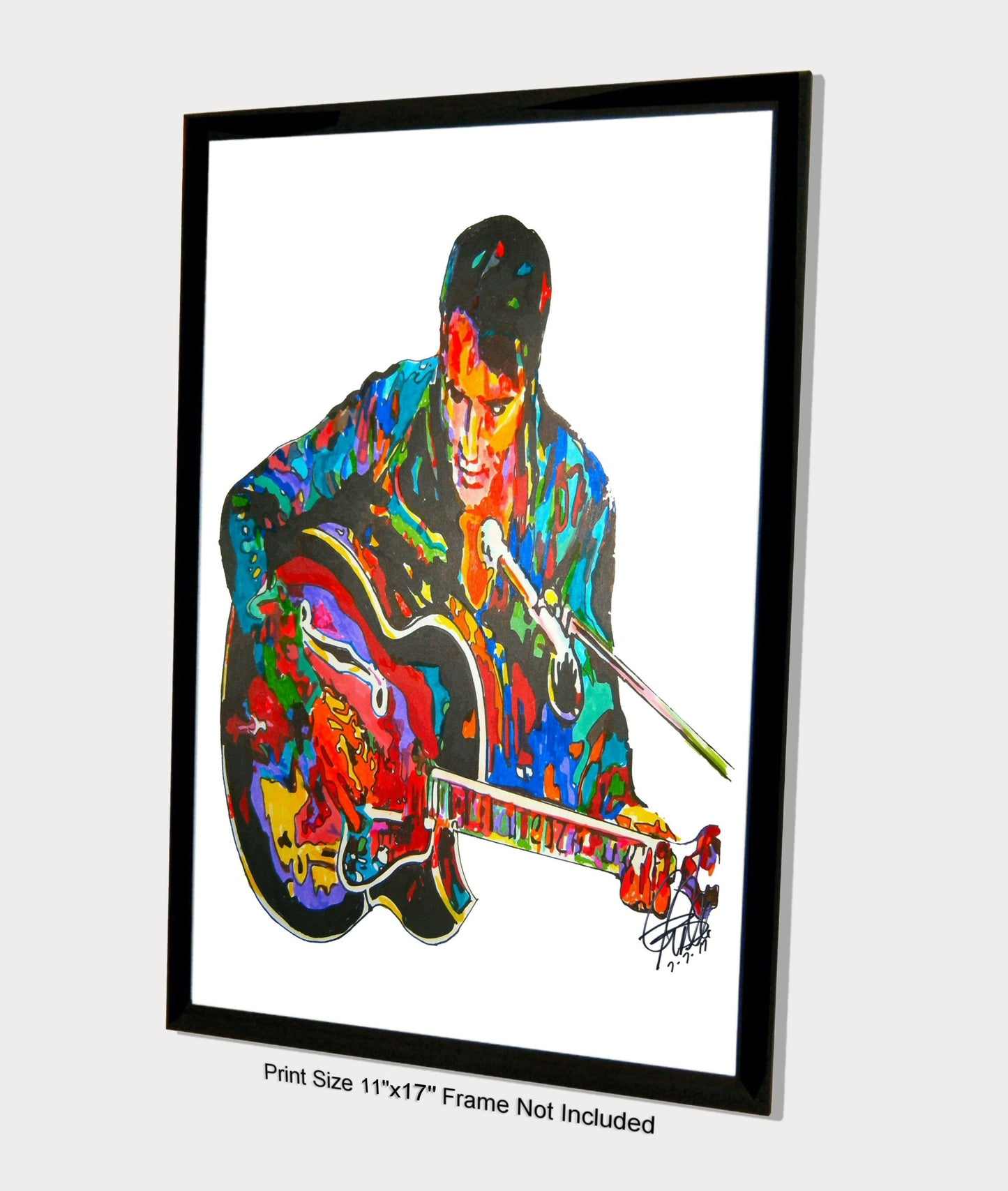 Elvis Presley Guitar Rock Music Poster Print Wall Art 11x17