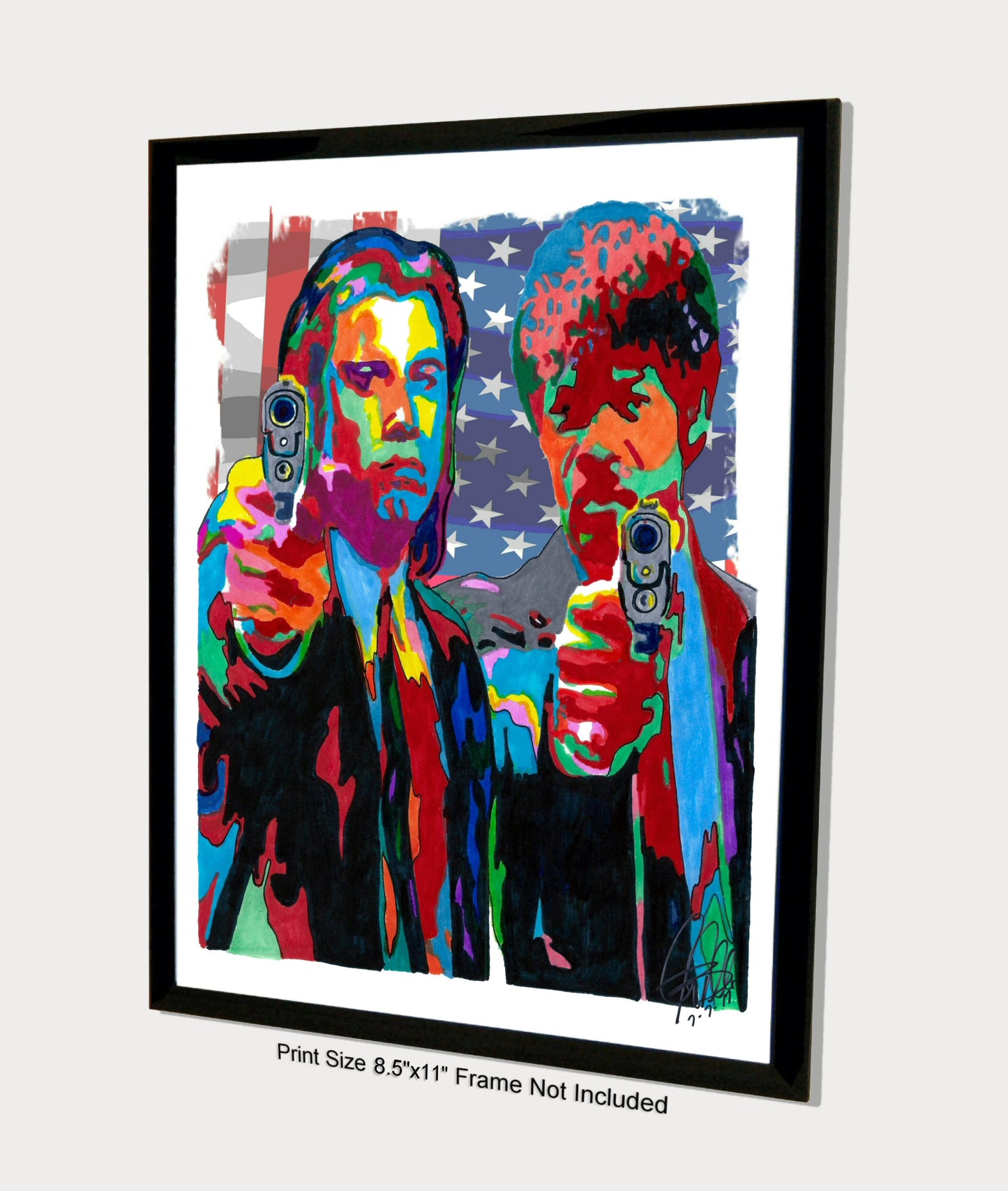 Pulp Fiction Travolta Samuel L Jackson Crime Film Print Poster Wall Art 8.5x11