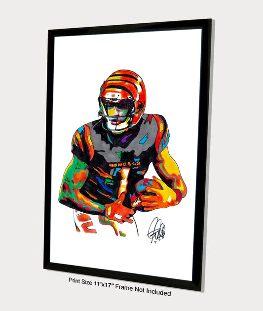 Ja'Marr Chase Cincinnati Bengals Football Sports Poster Print Wall Art 11x17