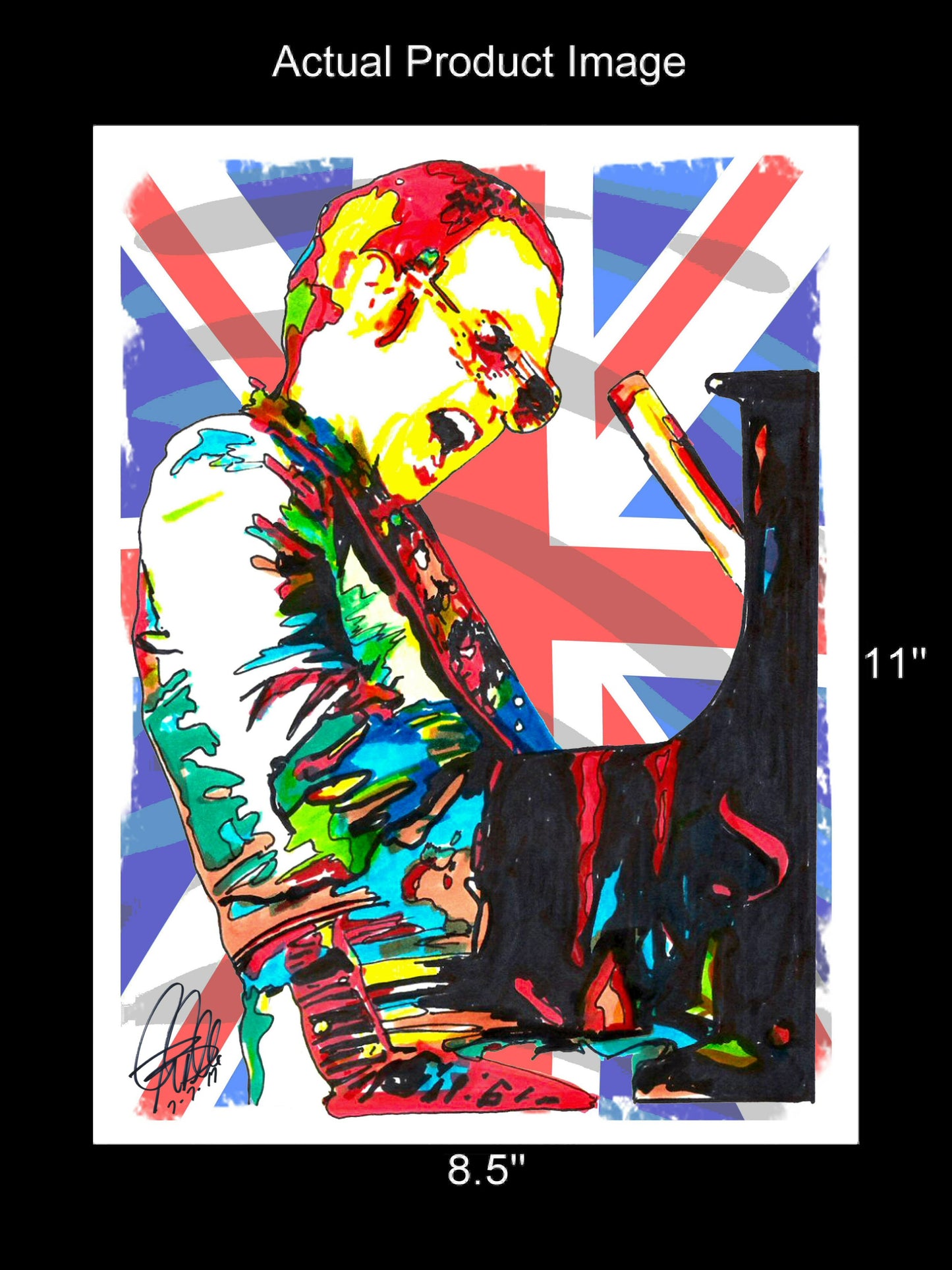 Elton John Singer Piano Pop Rock Music Poster Print Wall Art 8.5x11