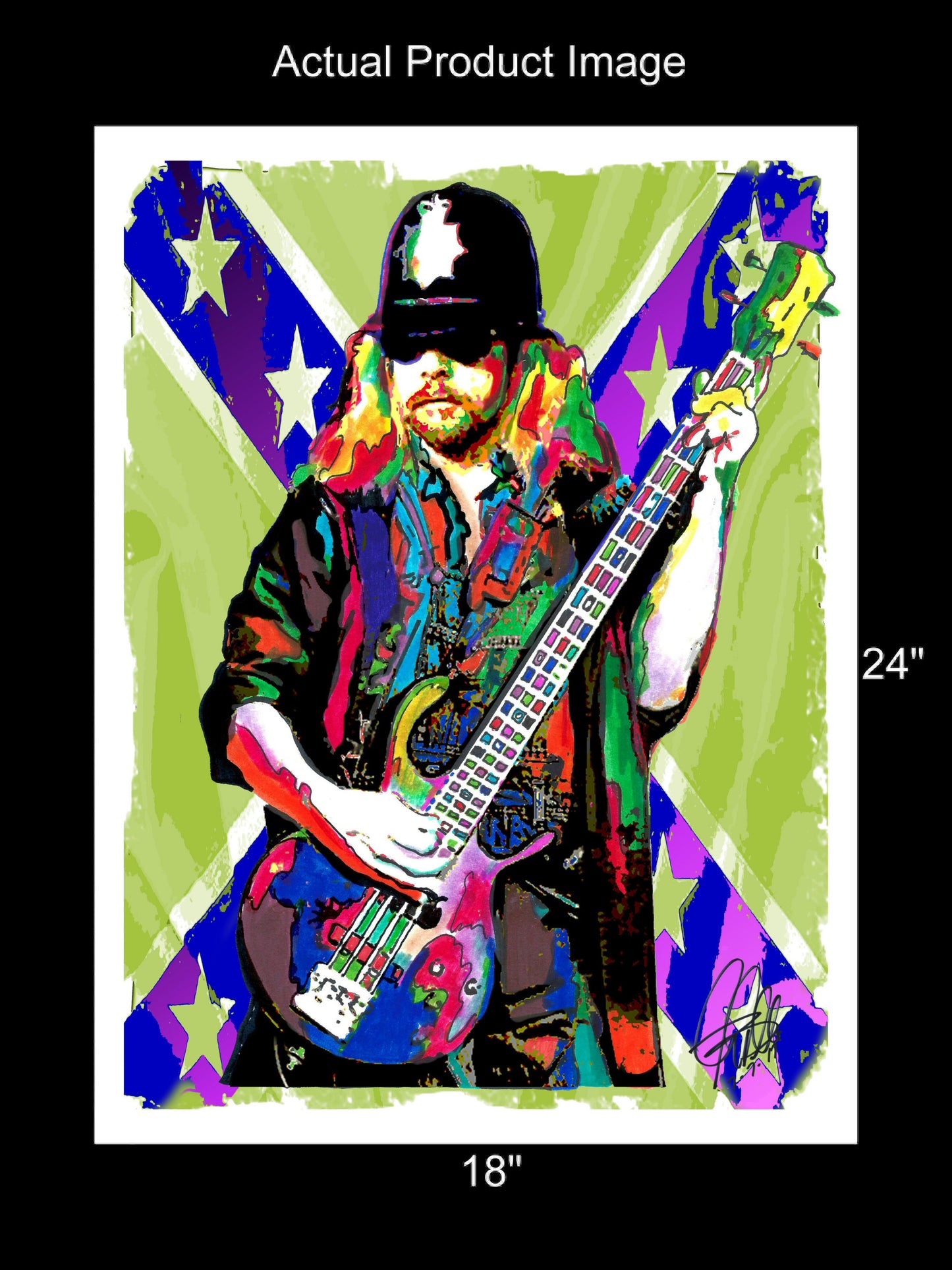 Leon Wilkeson Lynyrd Skynyrd Bass Guitar Rock Music Poster Print Wall Art 18x24