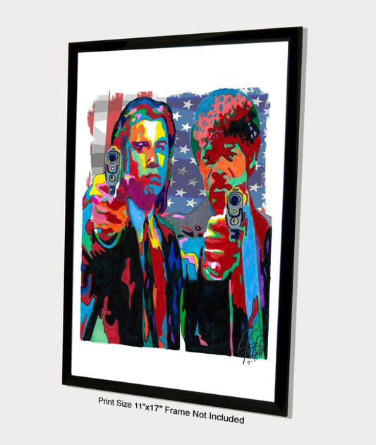 Pulp Fiction Travolta Samuel L Jackson Crime Film Print Poster Wall Art 11x17