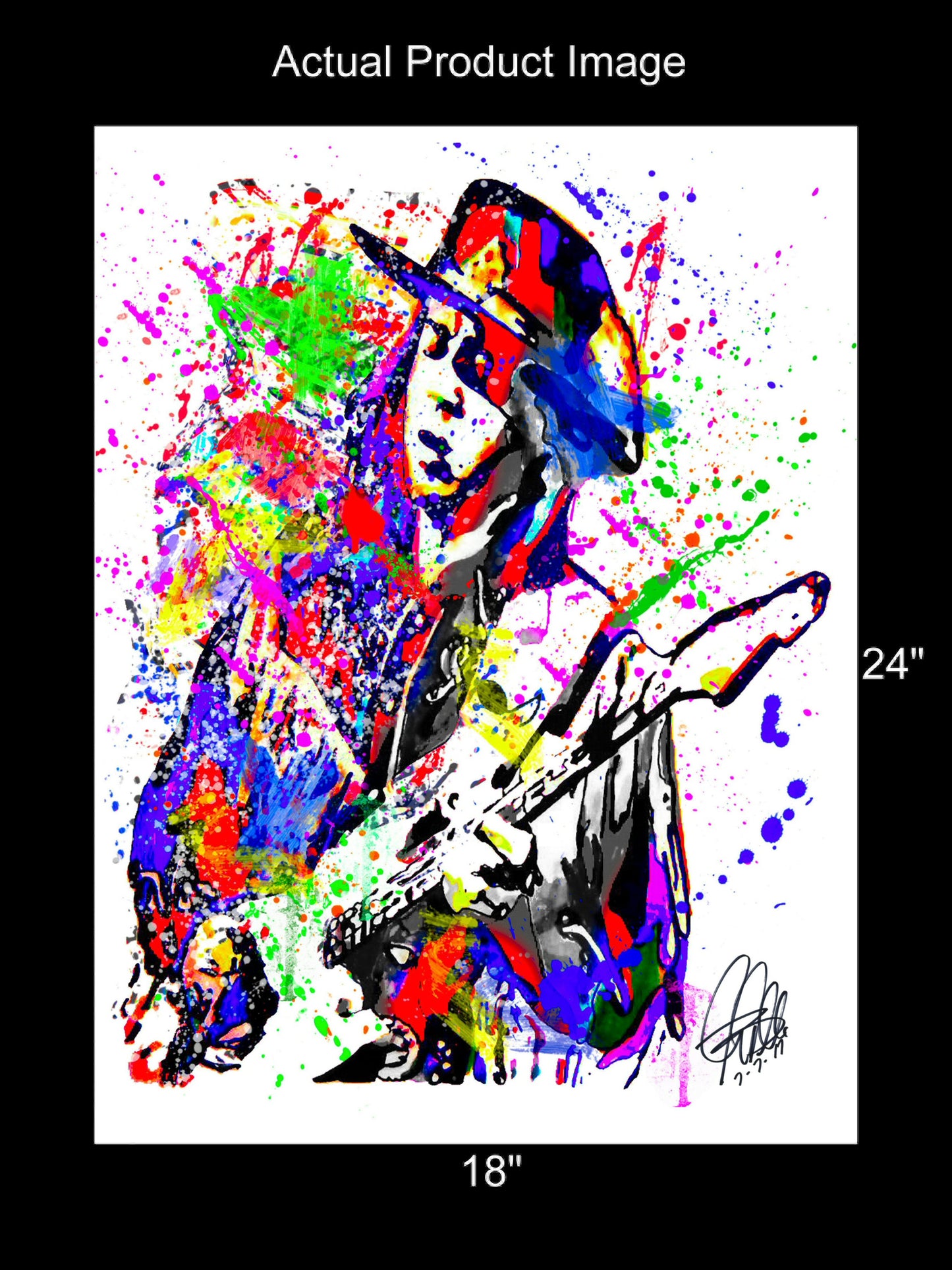 Stevie Ray Vaughan SRV Guitar Blues Rock Blues Music Poster Print 18x24