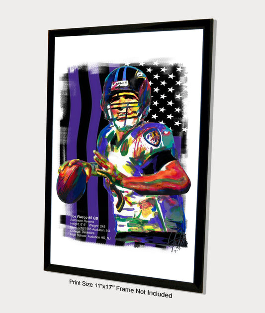 Joe Flacco Baltimore Ravens Football Sports Poster Print Wall Art 11x17