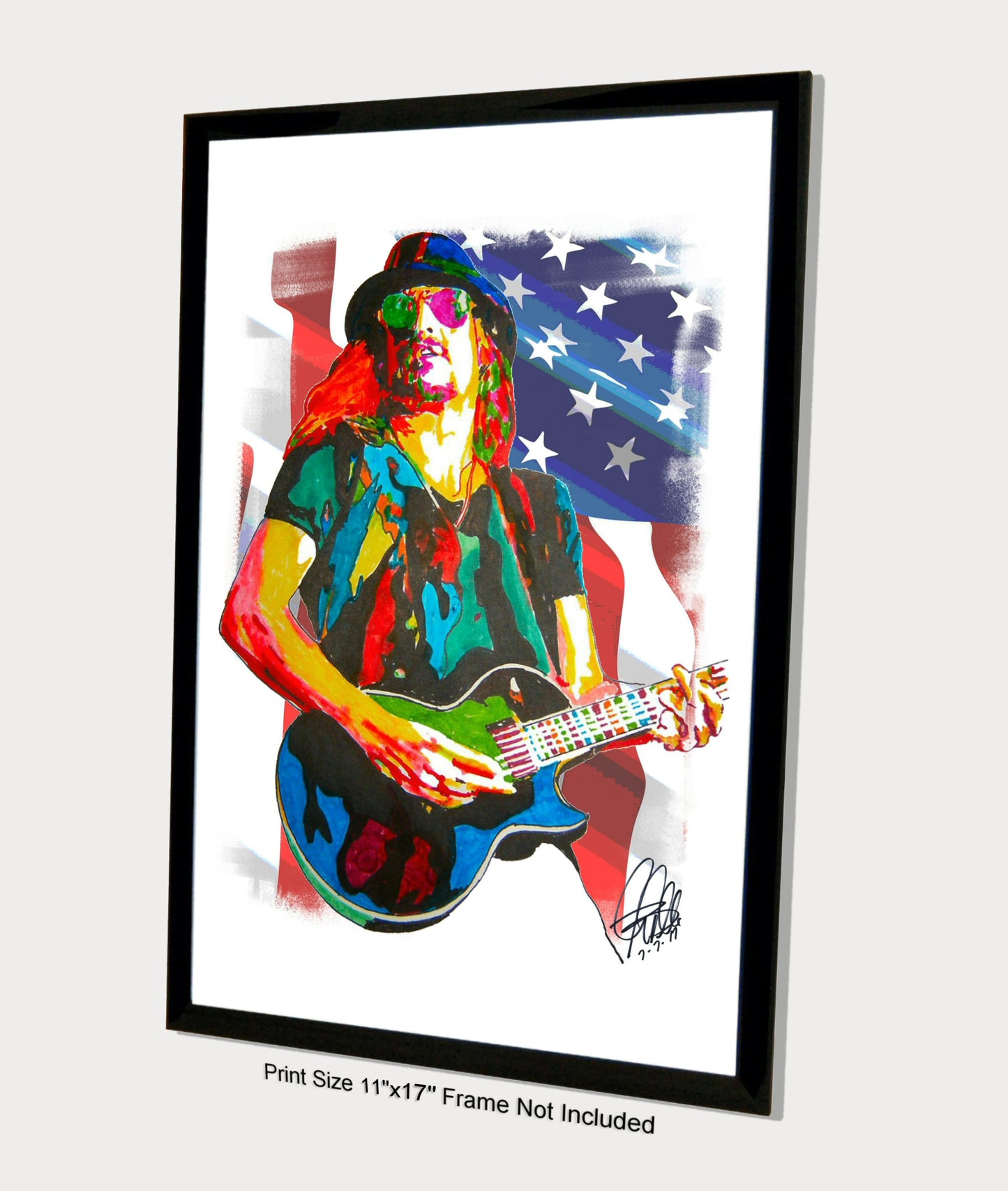 Kid Rock Singer Guitar Rock Rap Music Poster Print Tribute Wall Art 11x17