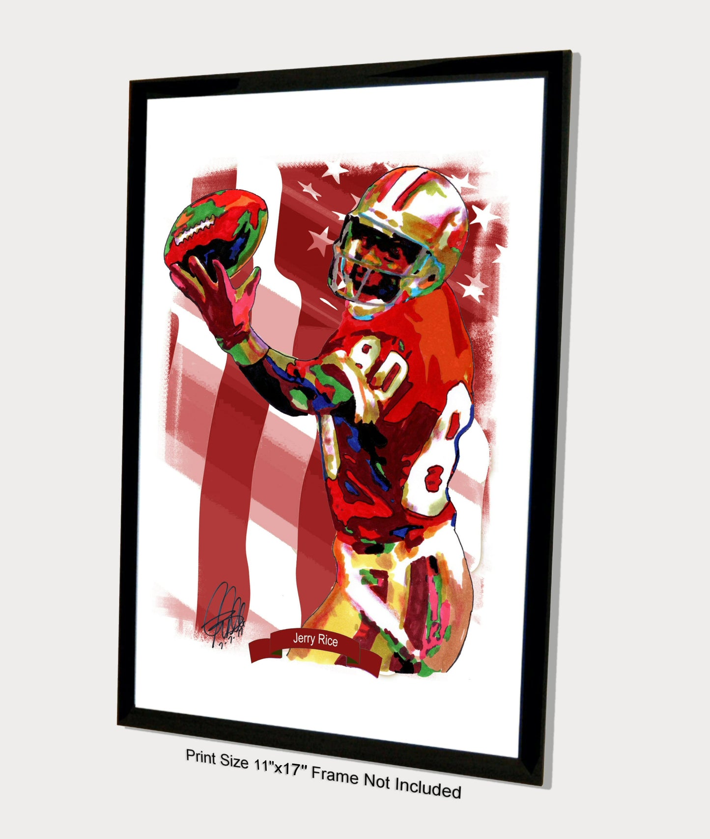 Jerry Rice San Francisco 49ers Football Poster Print Wall Art 11x17