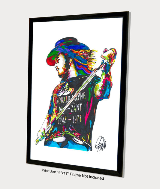 Ronnie Van Zant Lynyrd Skynyrd Southern Rock Music Poster Print Wall Art 11x17