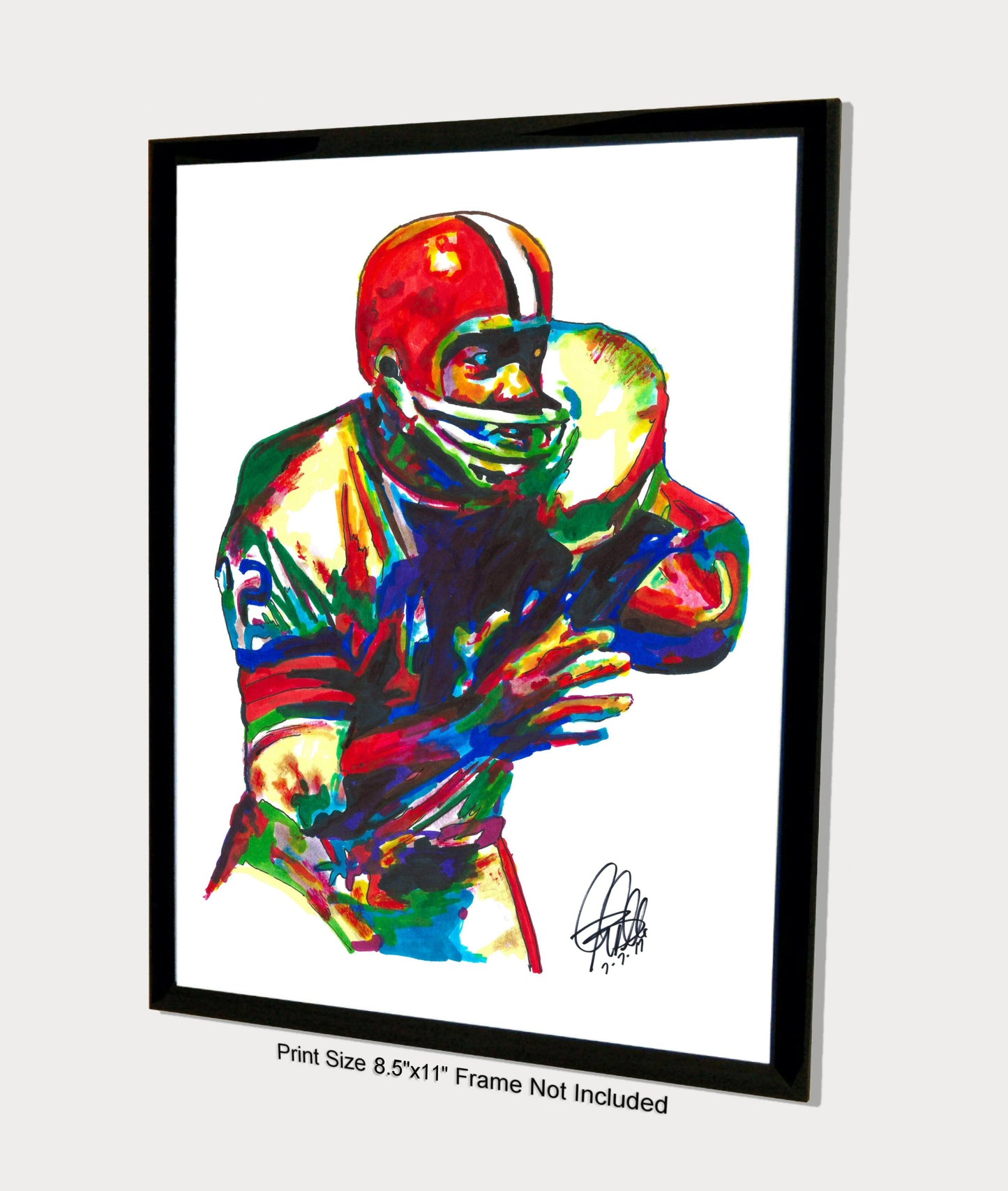 Jim Brown Cleveland Browns Sports Football Poster Print Wall Art 8.5x11