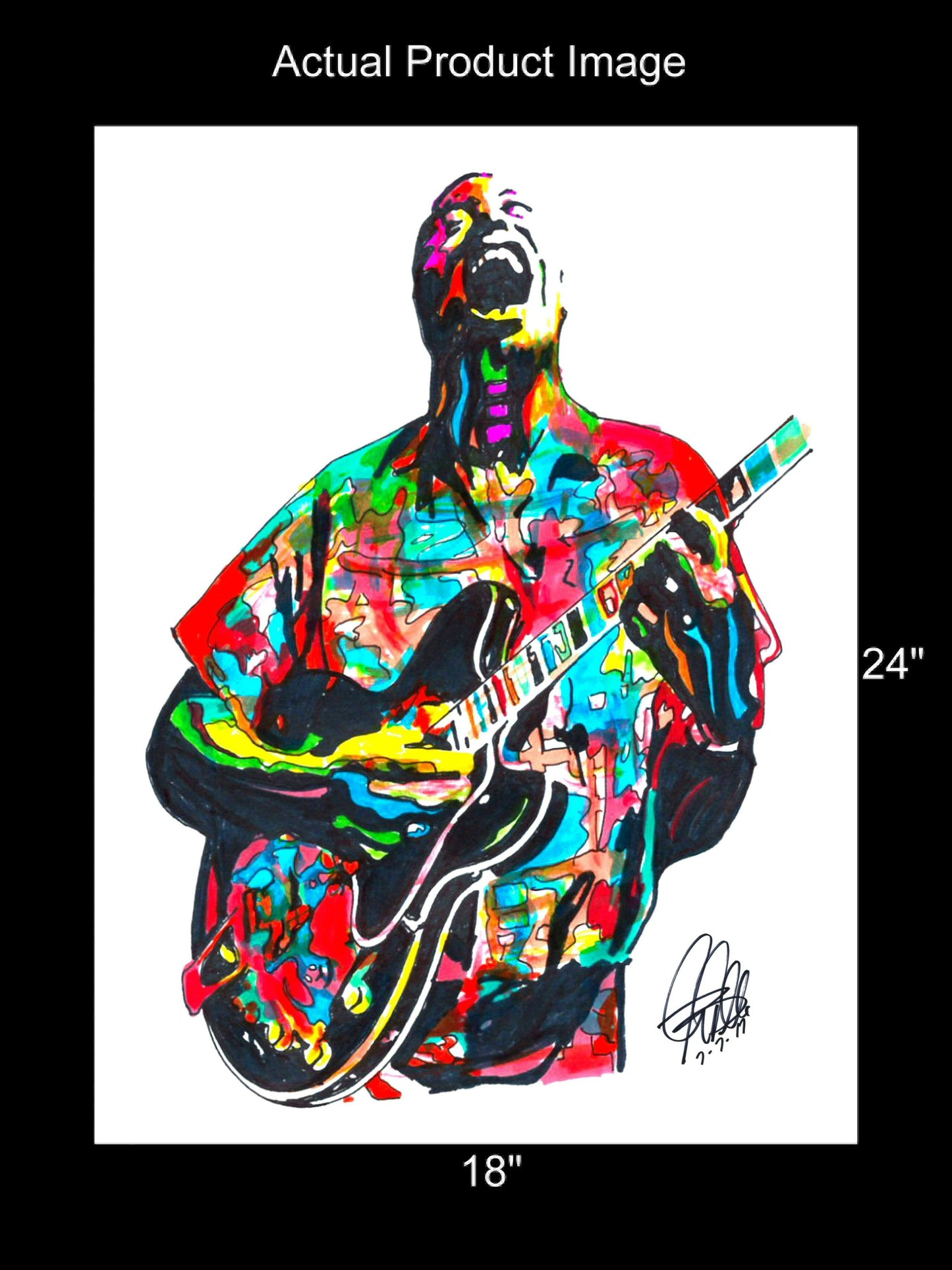 Howlin Wolf Singer Guitar Chicago Blues Music Print Poster Wall Art 18x24