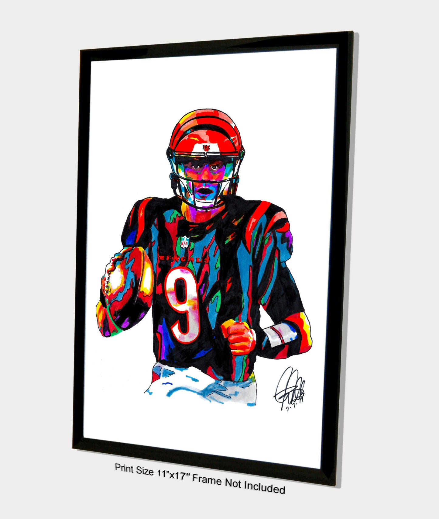 Joe Burrow Cincinnati Bengals QB Football Sports Poster Print Wall Art 11x17