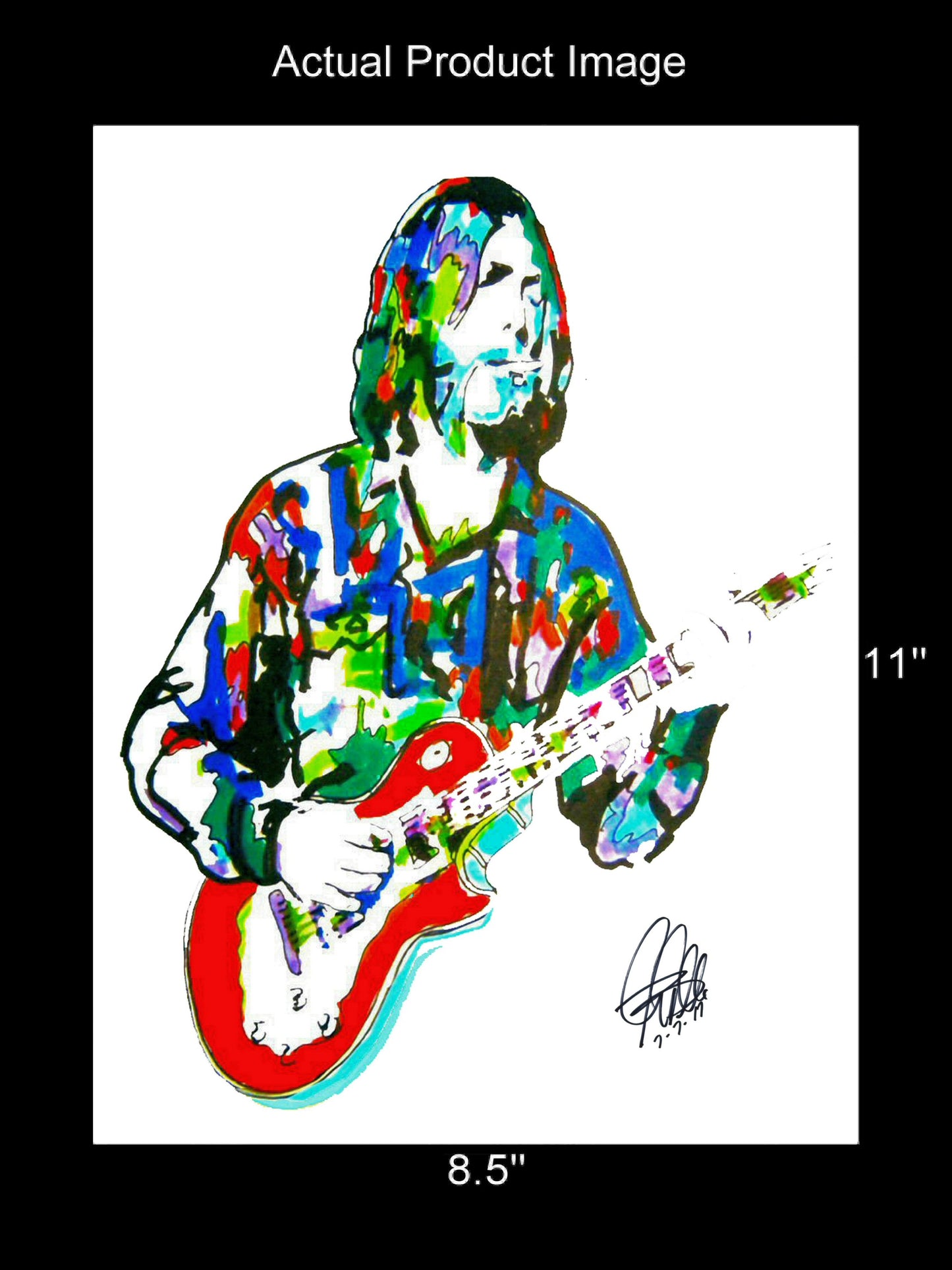 Duane Allman Slide Guitar Southern Rock Music Poster Print Wall Art 8.5x11