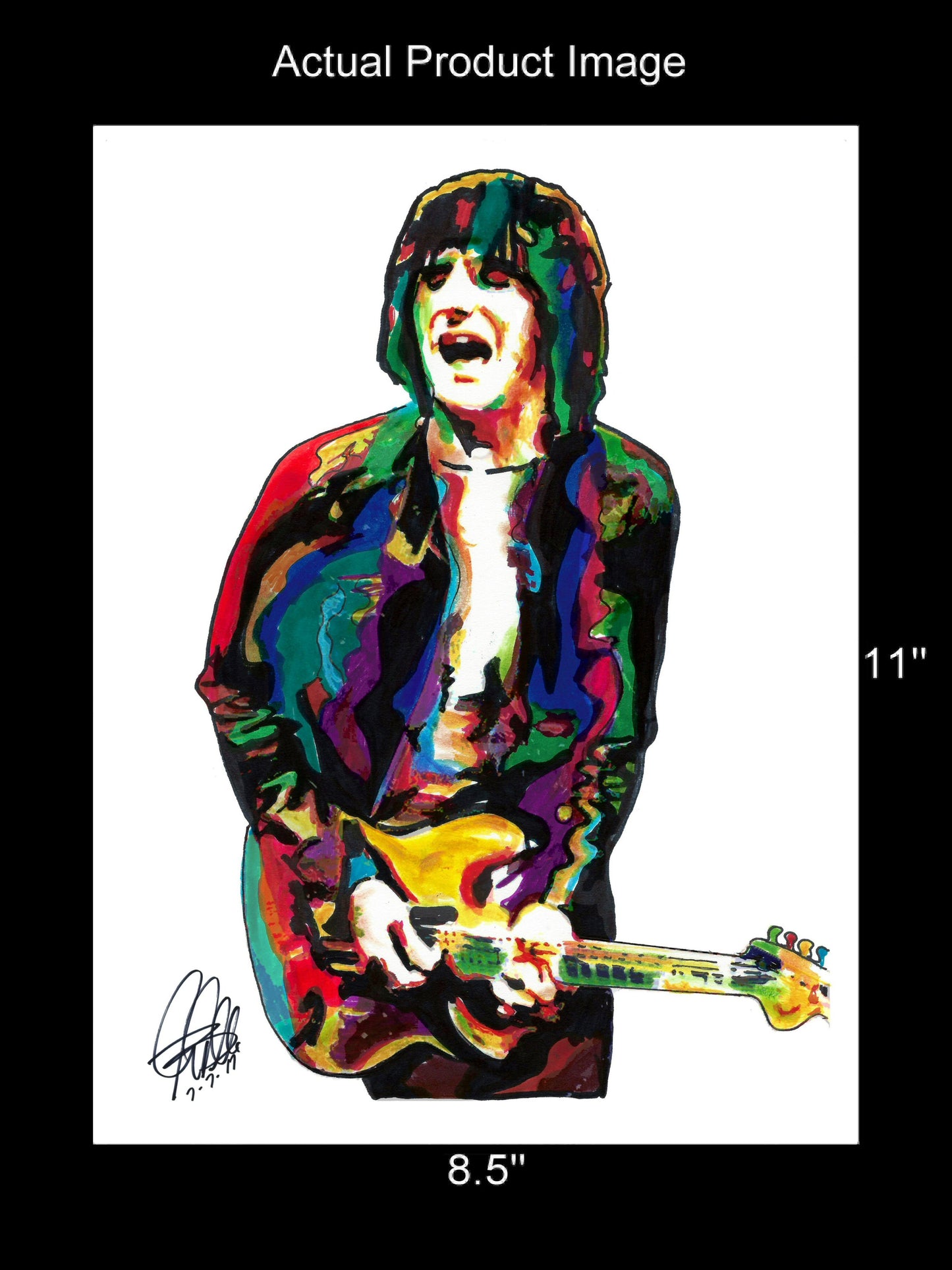 Ronnie Wood Guitar Rock Music Poster Print Wall Art 8.5x11