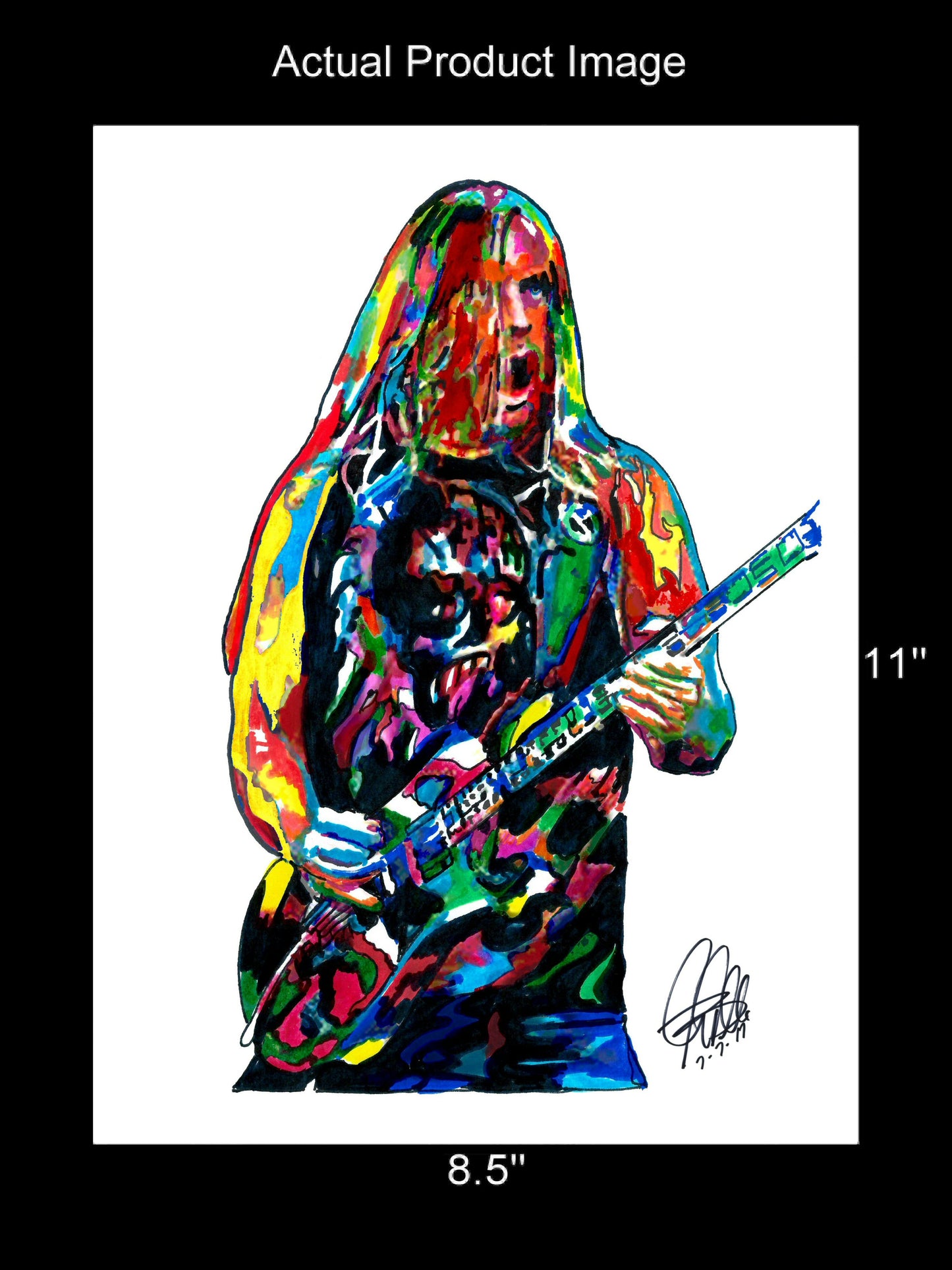 Jeff Hanneman Slayer Guitar Thrash Metal Poster Print Wall Art 8.5x11